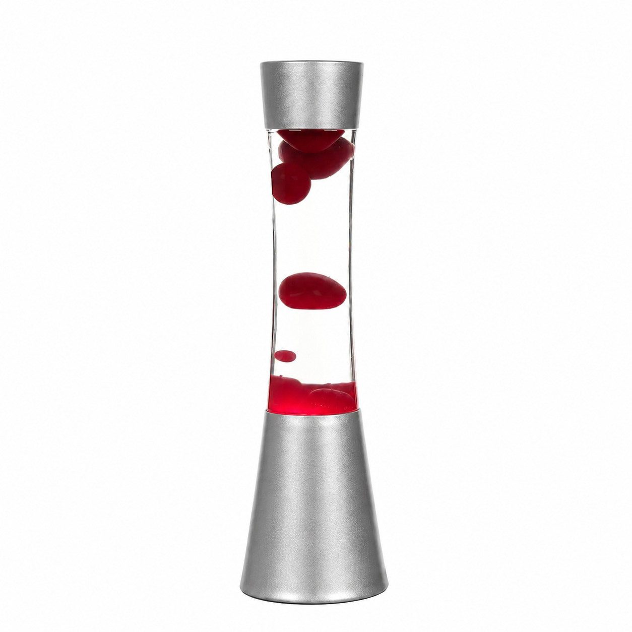 Licht-Erlebnisse Lavalampe SANDRO, Warmweiß, Rot Silber inkl. G9 39.5 cm hoch Retro Design