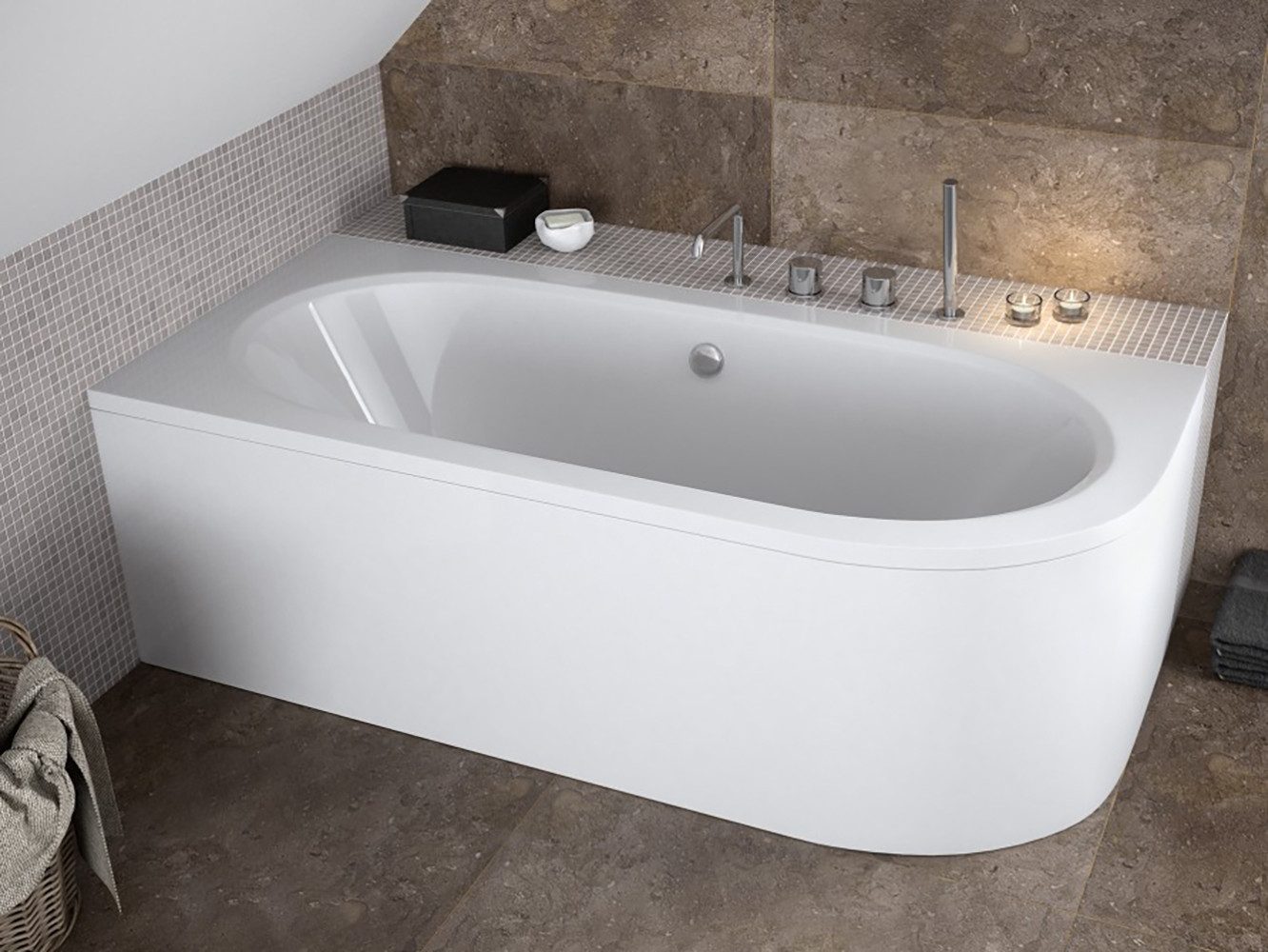 KOLMAN Badewanne Eckbadewanne Avita 170x75, (Links/Rechts), Ablaufgarnitur günstig online kaufen