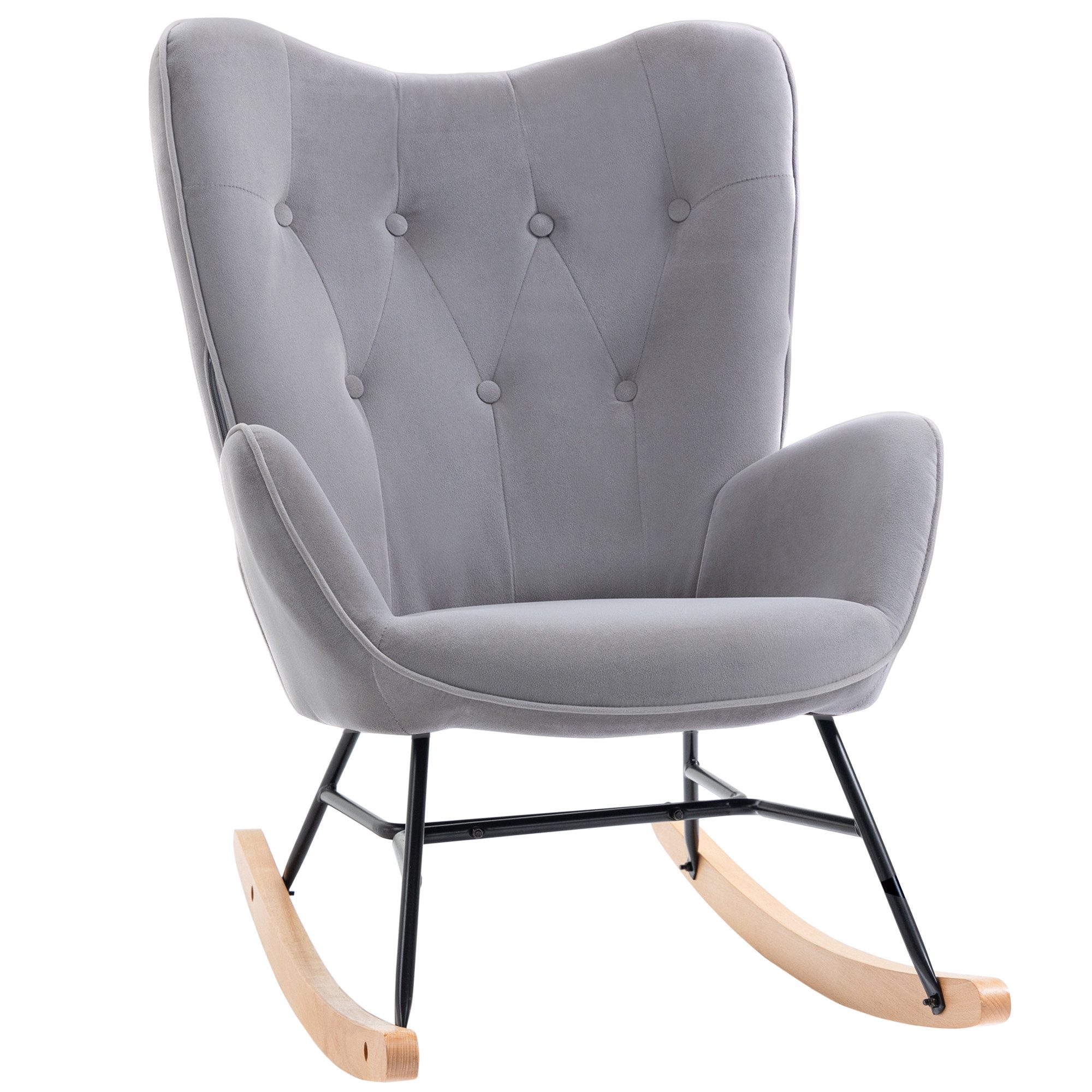 HOMCOM Schaukelstuhl ergonomisch, mit Samtoptik (Schwingsessel, günstig online kaufen