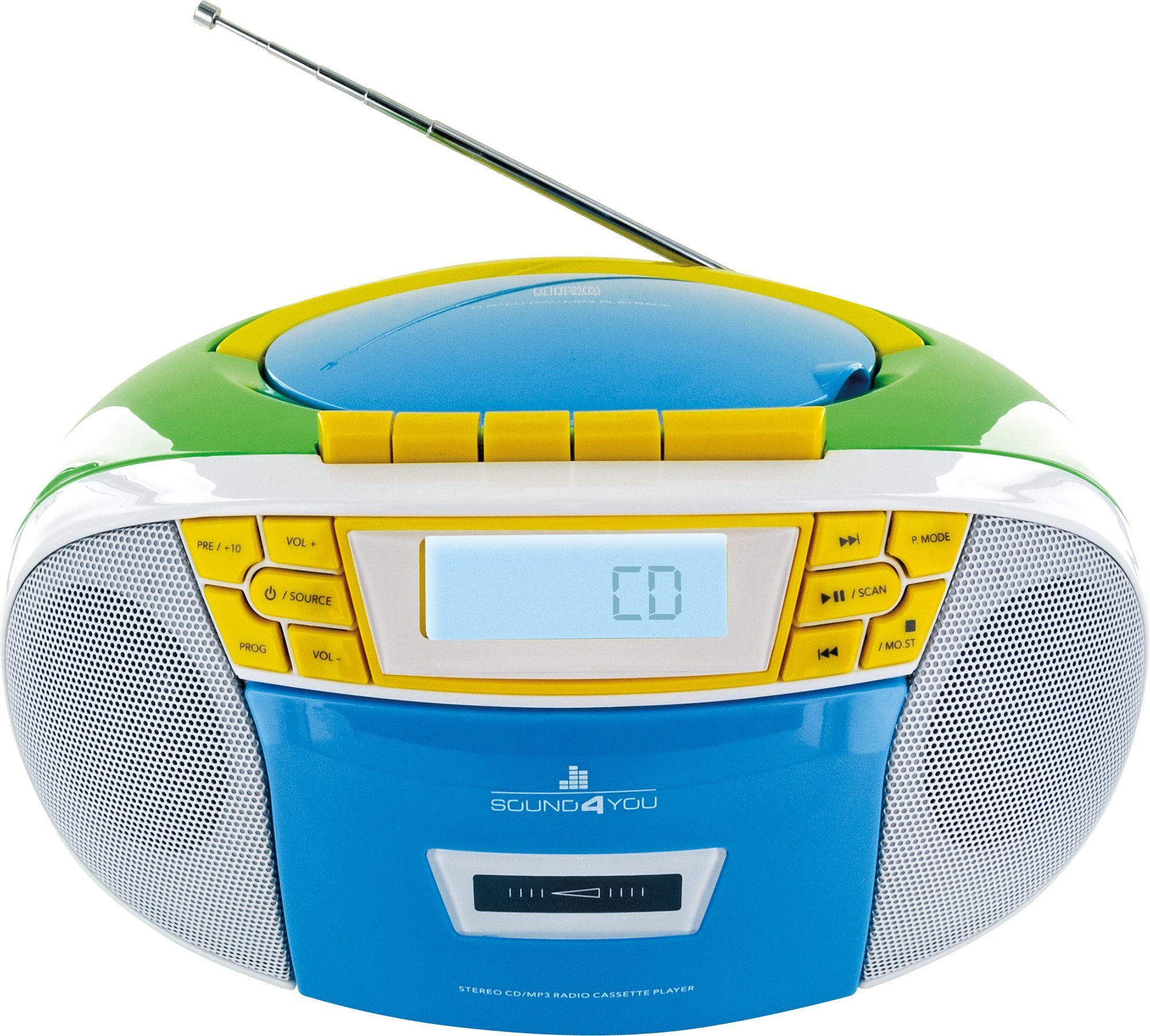 Schwaiger 661644 Boombox (FM, 2.4 W, CD-Player, Kassettendeck)