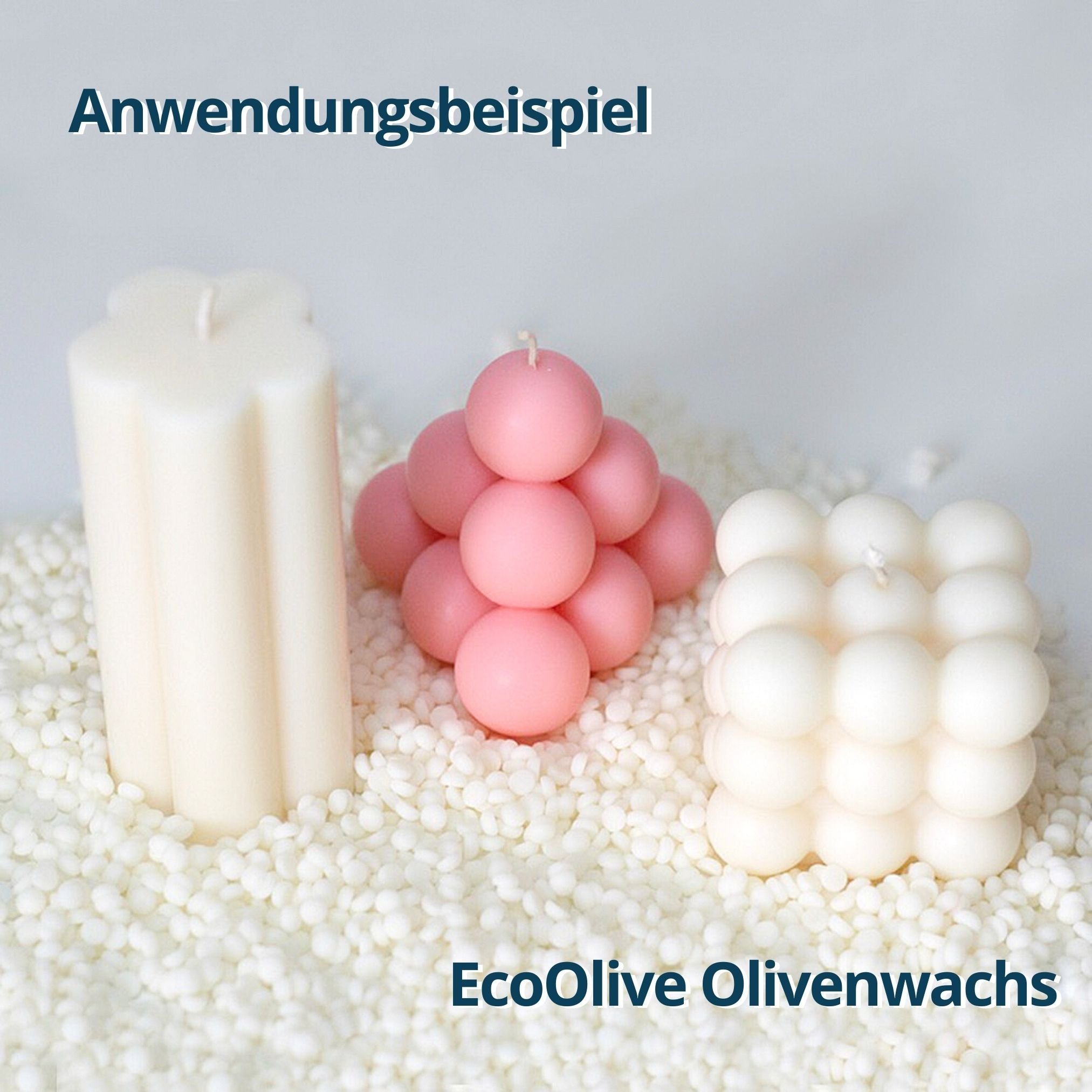 DistrEbution Bastelnaturmaterial Olivenwachs EcoOlive 1kg für Stumpenkerzen Naturwachs Kerawax, Naturwachs zum Kerzen gießen