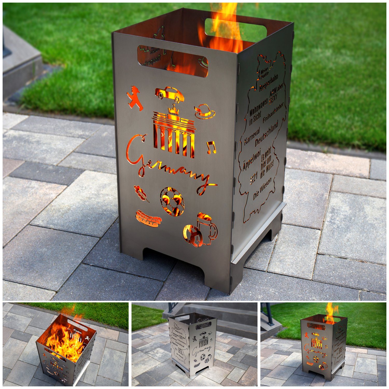Feuerkorb FK02-G45 Feuertonne Feuerschale Rostpatina Massiv Stabiler Stand
