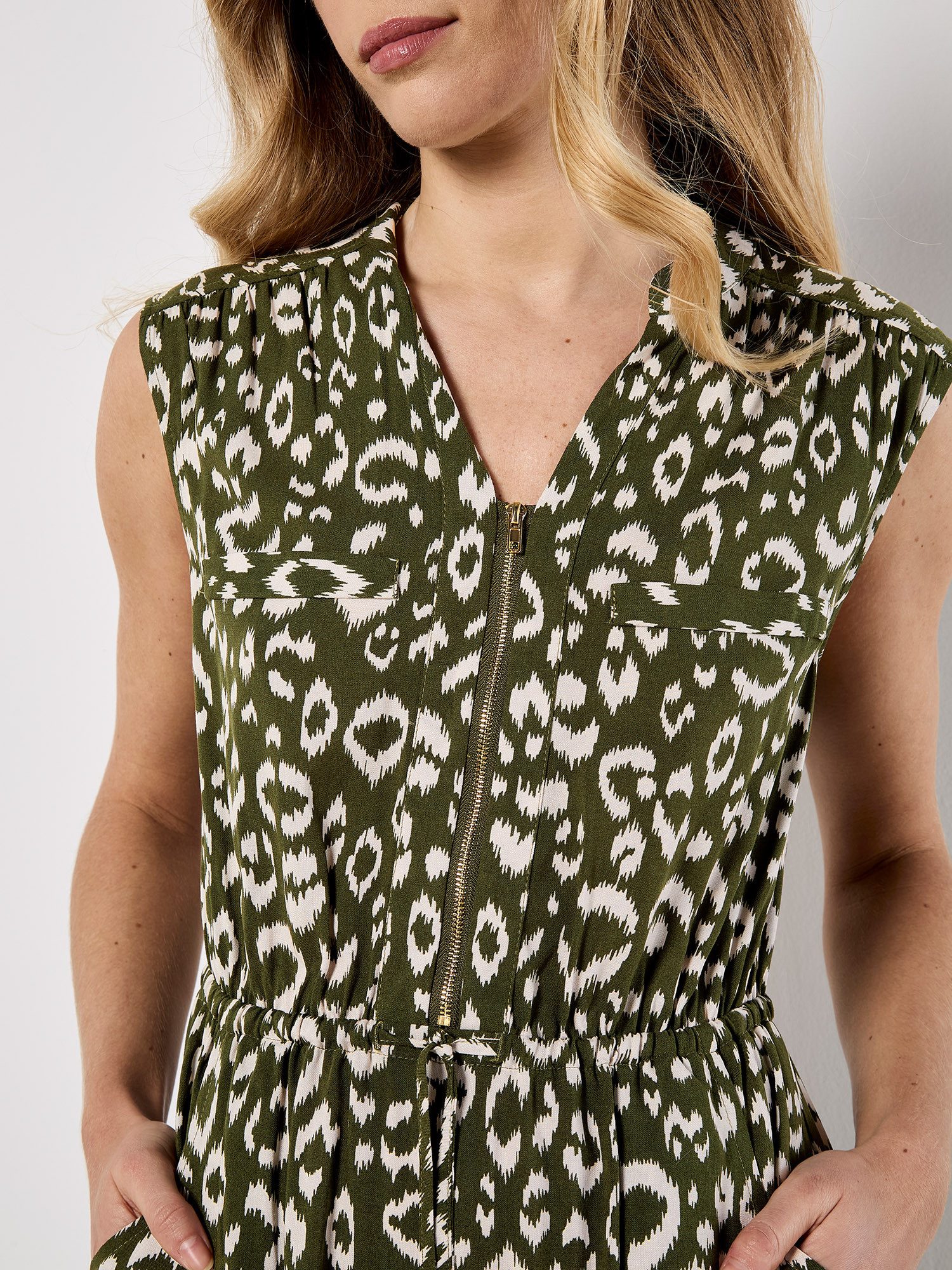 Apricot Druckkleid Midikleid (2-tlg., mit Kordel) mit Animal-Print