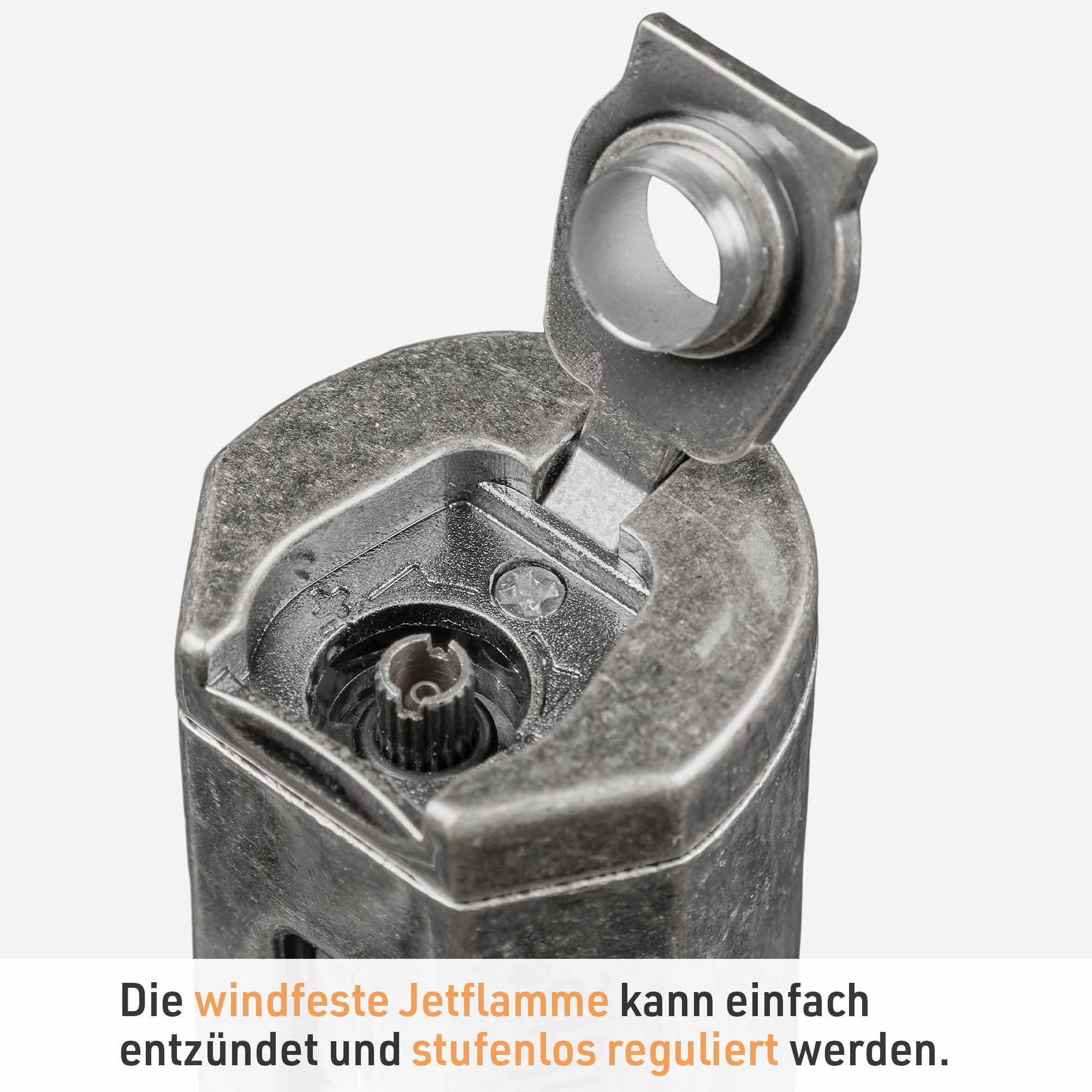 Unilite Feuerzeug Sturmfeuerzeug mit 100ml Gaskartusche, befüllt & nachfüllbar (2-St), windfestes Gasfeuerzeug mit Jetflame, Premium