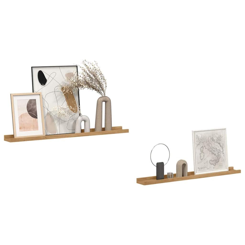 vidaXL Regal Wandregal Wandhalterung 2 Stk. Braun 80 x 9 x 3 cm, 2-tlg.