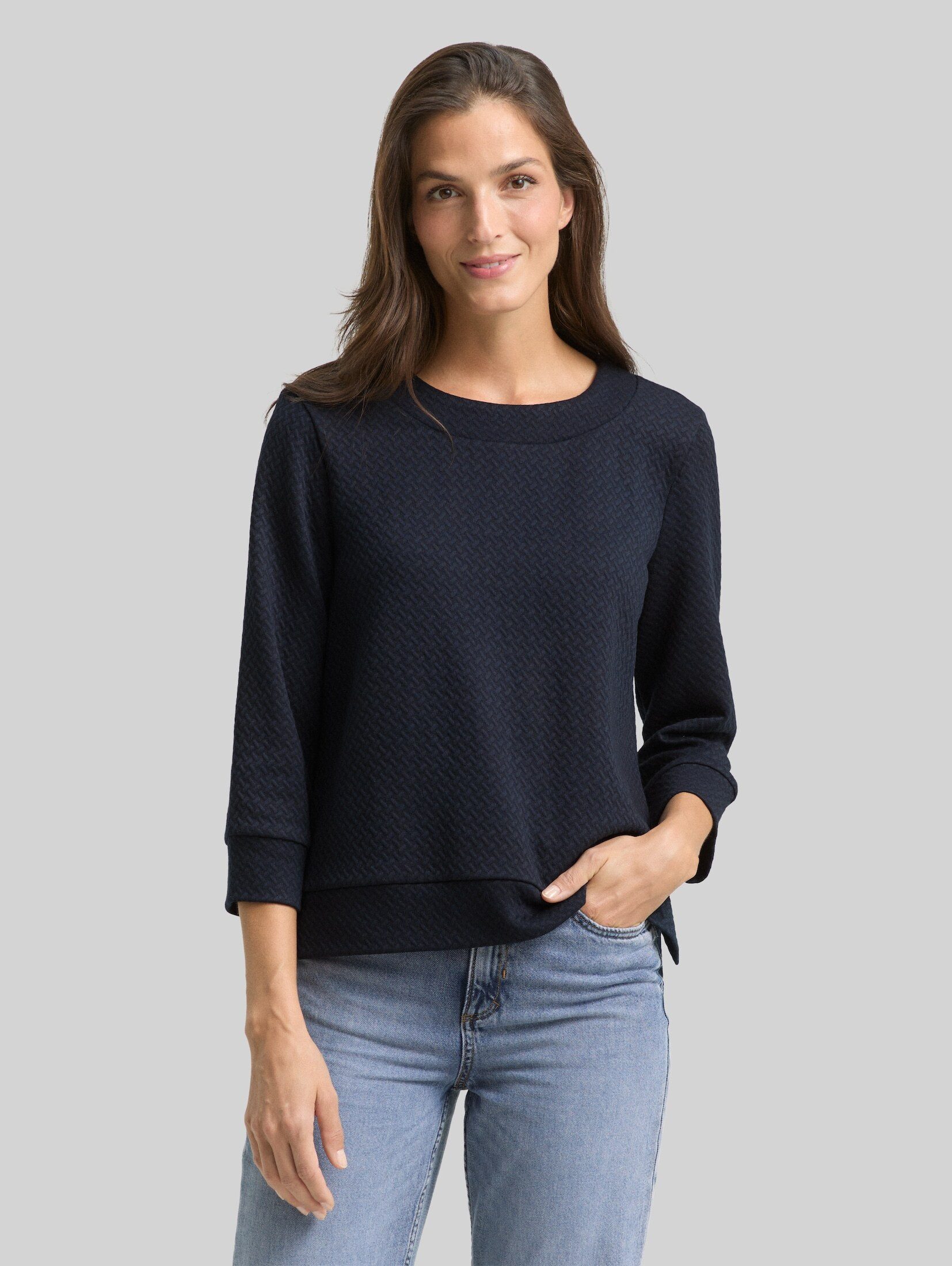 TOM TAILOR Sweatshirt Strick & Sweatshirts Boxy Fit Sweatshirt mit 7/8-Arm