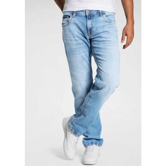 CAMP DAVID Loose-fit-Jeans CO:NO:C622 mit markanten Nähten