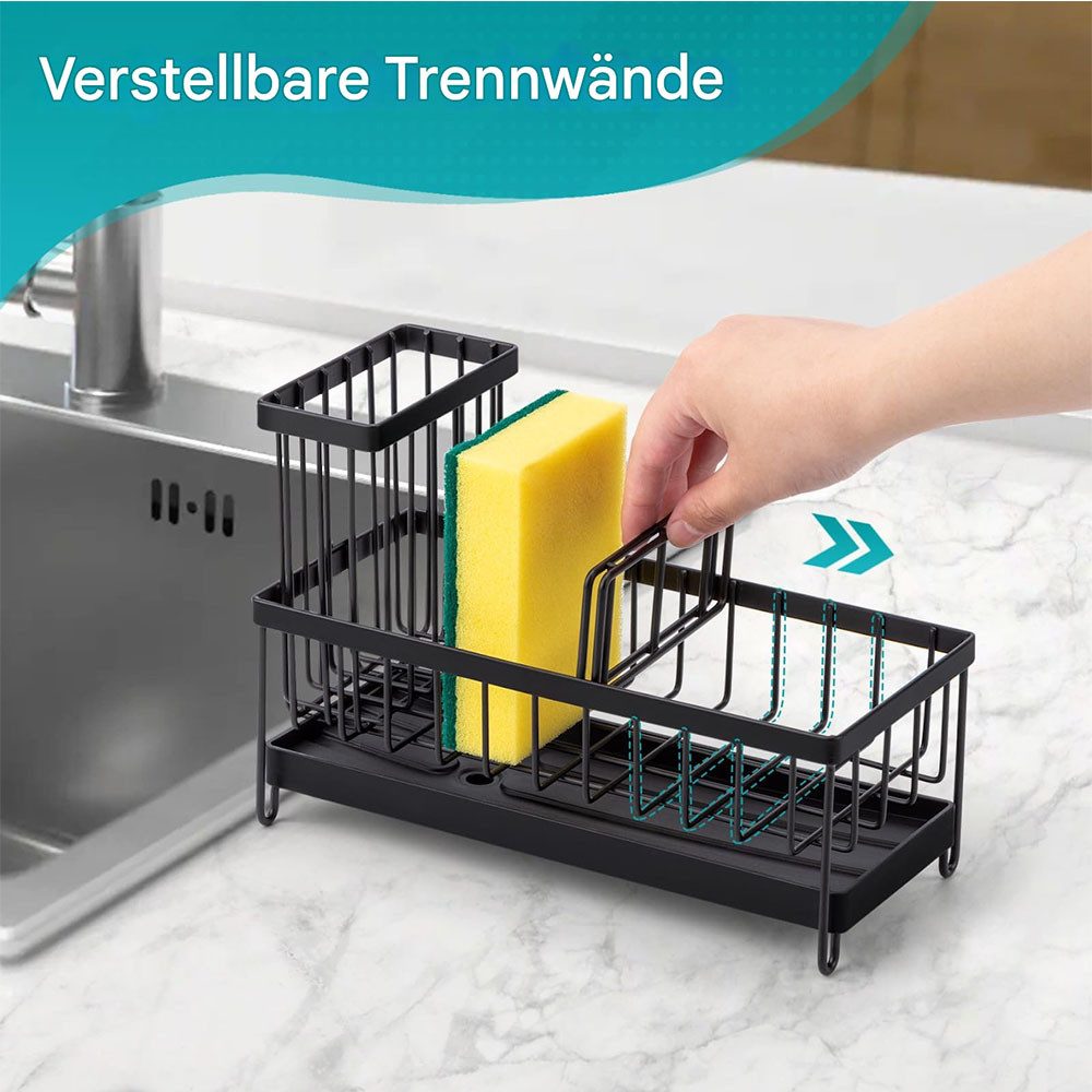 SURFOU Küchenorganizer-Set Spülbecken Organizer Küchen Organizer Spüle Organizer Schwammhalter, (Sink Caddy Kitchen Organizer, Schwammhalter Spülorganizer, Spül – Bild 4 von 5