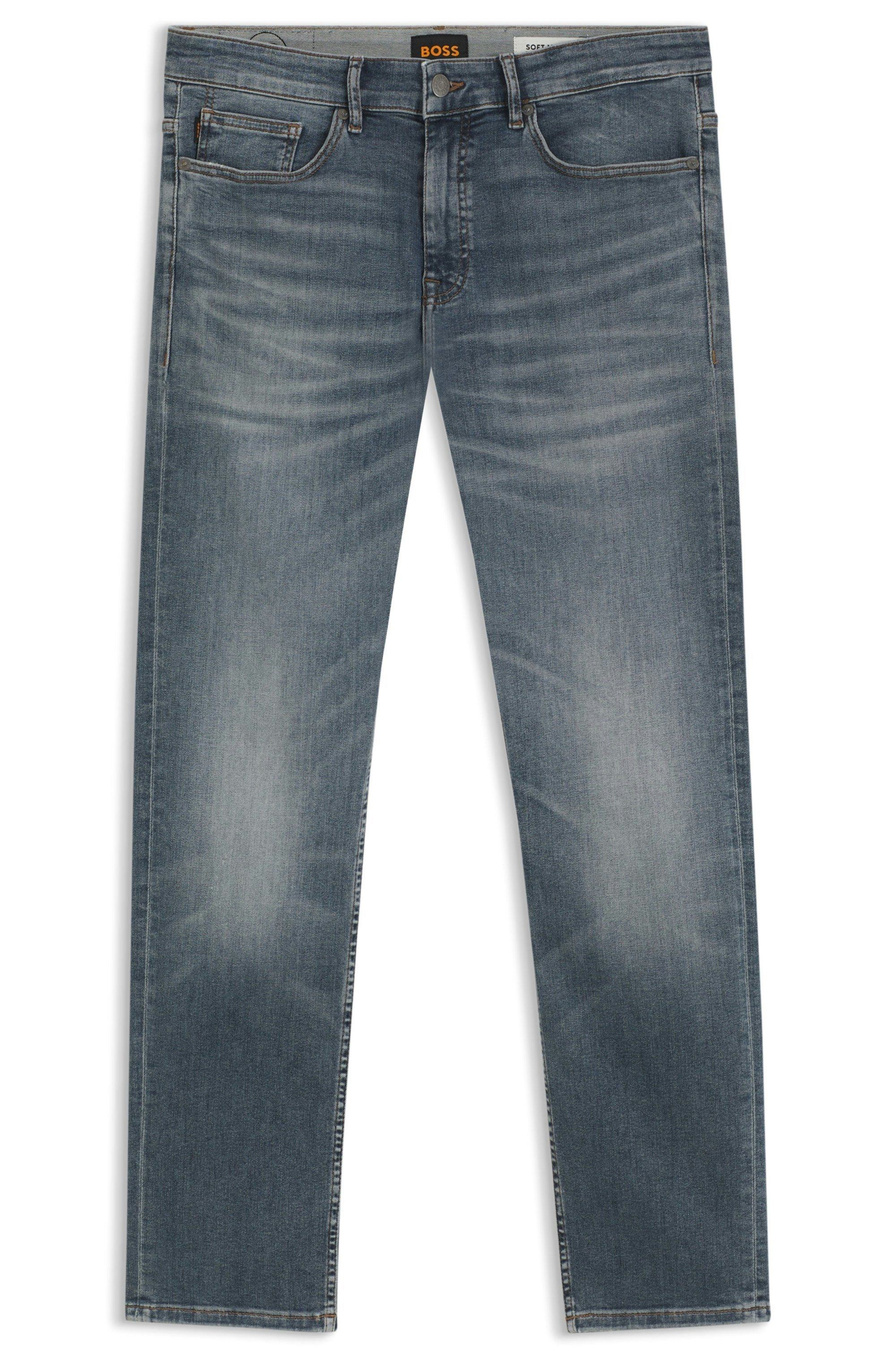 BOSS ORANGE 5-Pocket-Jeans Delaware Soft-Motion-Denim Schmale Passform Mittlere Leibhöhe