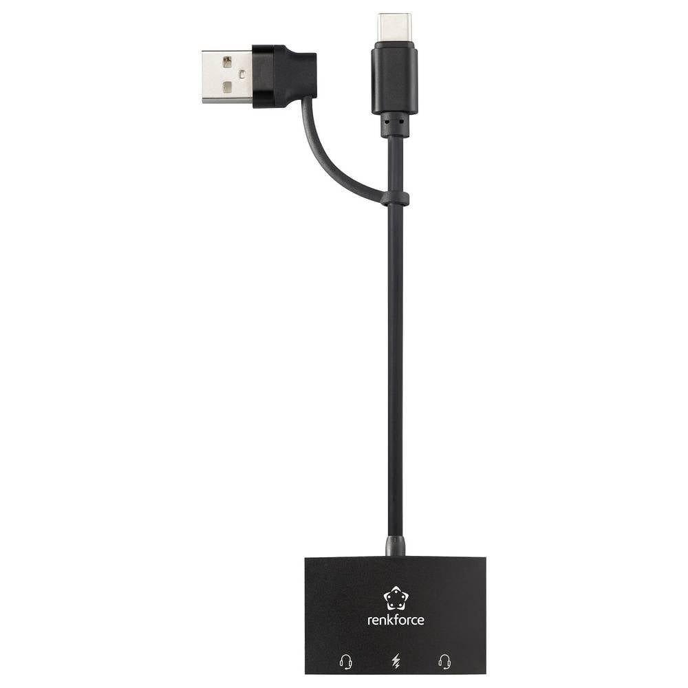 Renkforce USB Typ-C® & Typ-A Audio-Adapter mit Aufladefunktion RF-4750354 Soundkarte