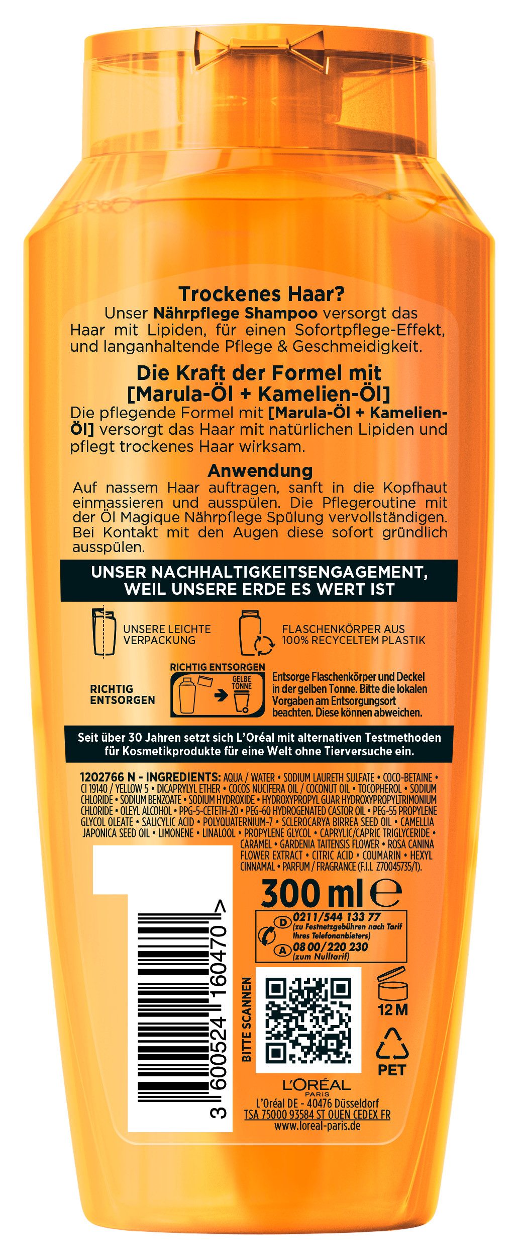 L'ORÉAL PARIS Haarshampoo L'Oréal Paris Elvital Öl Magique Shampoo, Packung, 6-tlg., Revitalisiert das Haar, unglaubliche Leichtigkeit und Seidigkeit.
