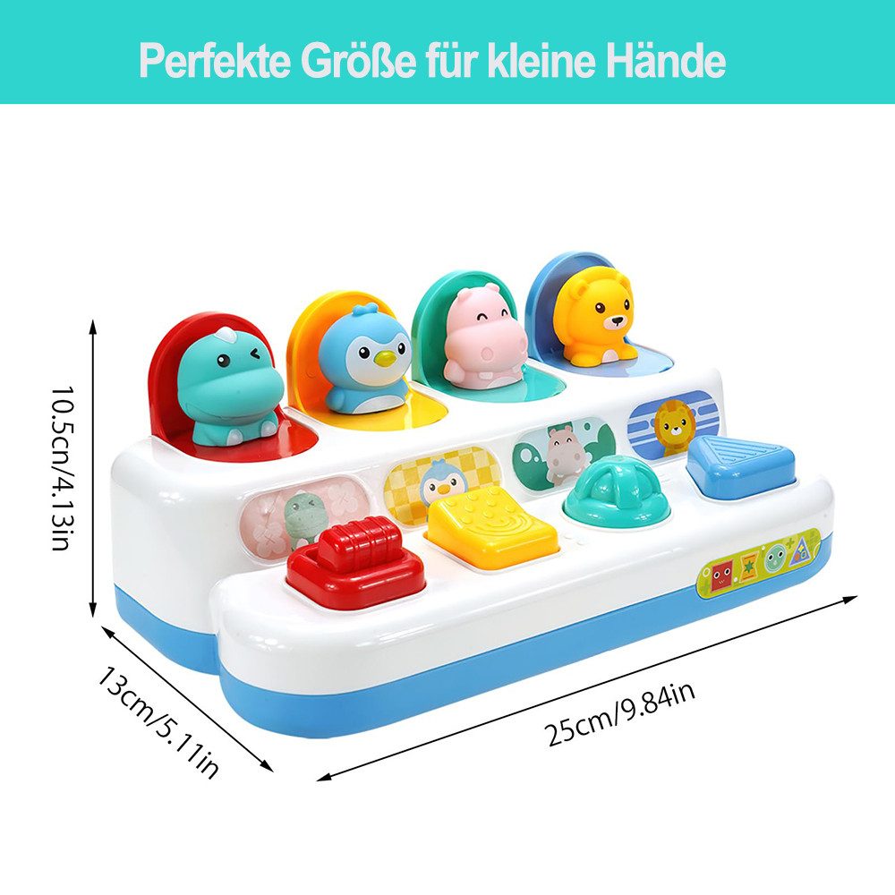 Flintry Lernspielzeug Montessori Ursache-und-Wirkung Spielzeug,mit Knöpfen, Tier-Sortierspielzeug nach Farben, für Kinder,Pop-Up Spielzeug – Bild 2 von 5