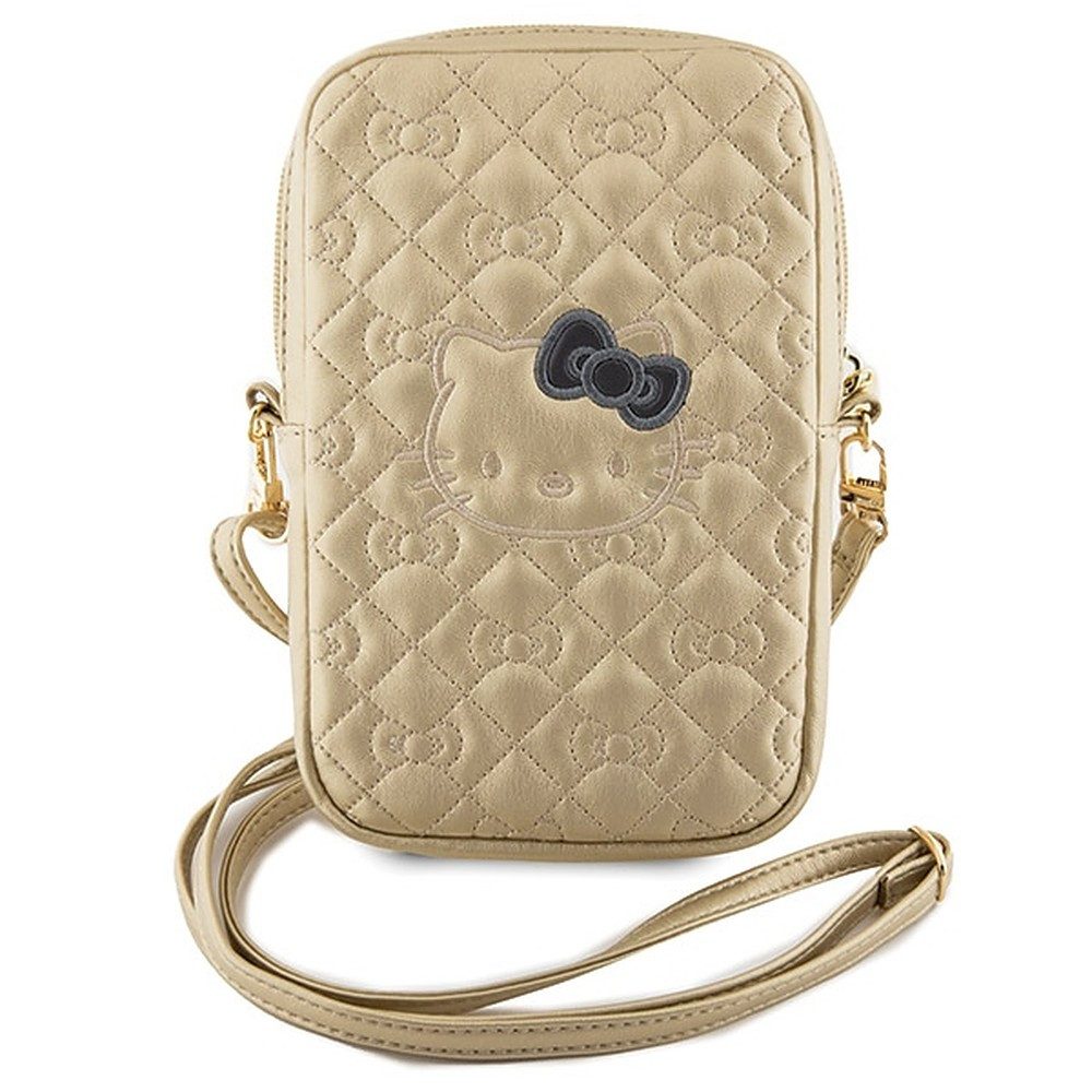 Hello Kitty Umhängetasche Handytasche Schultertasche Minitasche (Spar-Set, 1-tlg., 120 cm Riemen verstellbar), Hello Kitty Motiv, gesteppt, Riemen 120 cm