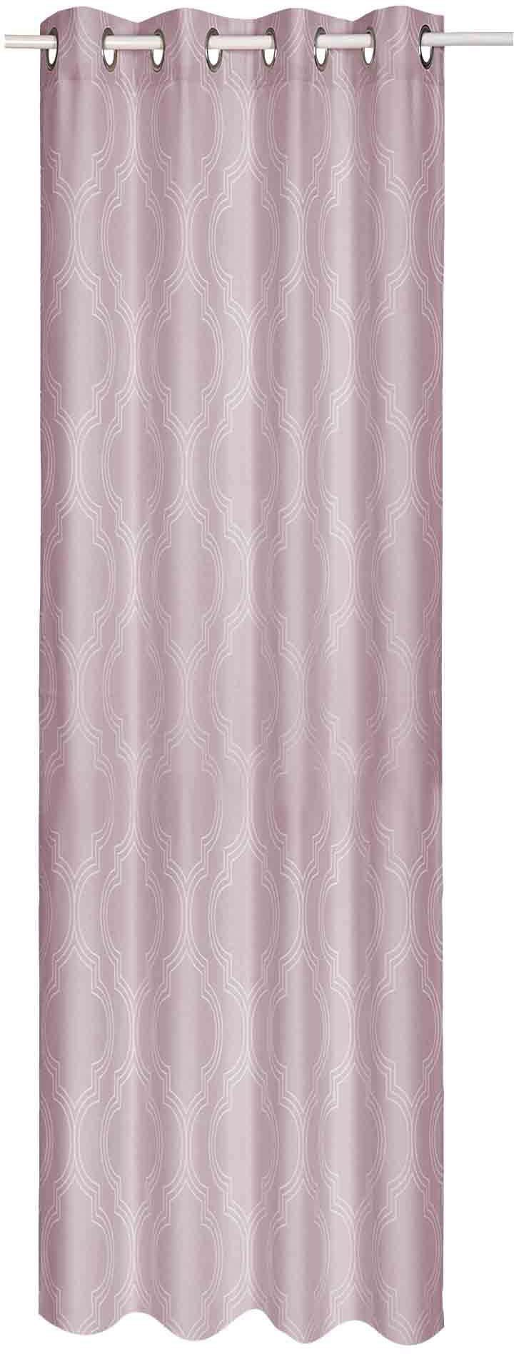 Triana, blickdicht, Jacquard St), Leonique, rosé Ösen verschiedene Vorhang (1 Größen blickdicht,
