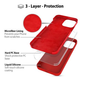 MyGadget Handyhülle Hülle für Apple iPhone 14 Plus, Gummierte 3 Layer Struktur Schutzhülle mit Soft Inlay & Hardcase Cover