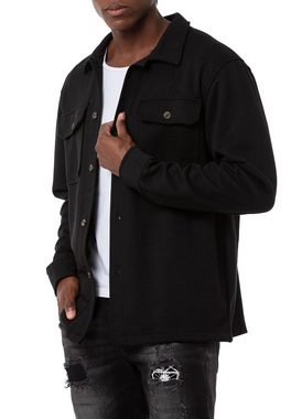 RedBridge Hemdjacke Red Bridge Herren Hemd Sweatjacke Wide Cut Schwarz L atmungsaktiv, vielseitig