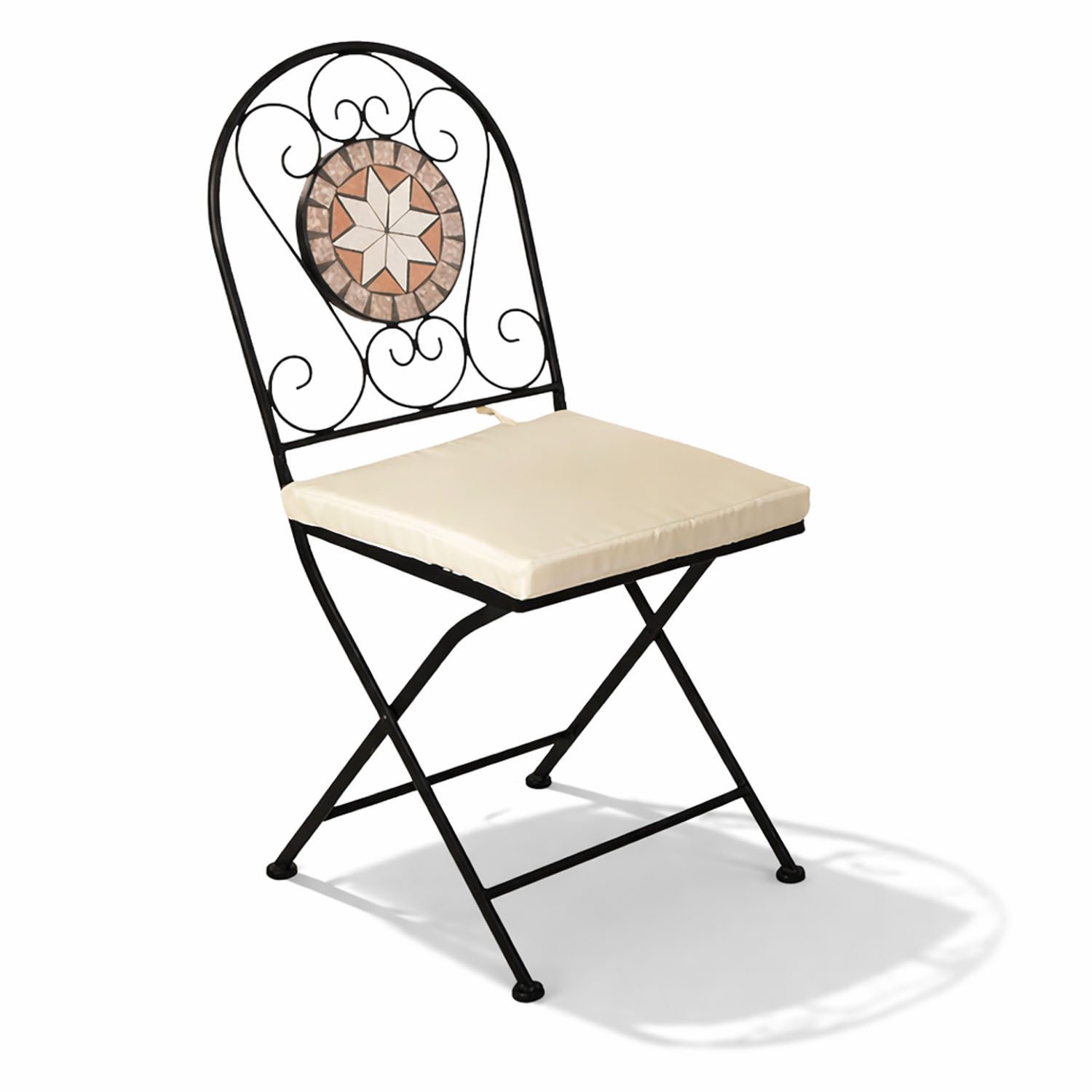 Mojawo Armlehnstuhl Mosaik Klappstuhl Bistrostuhl Balkonstuhl Gartenstuhl Stern Design