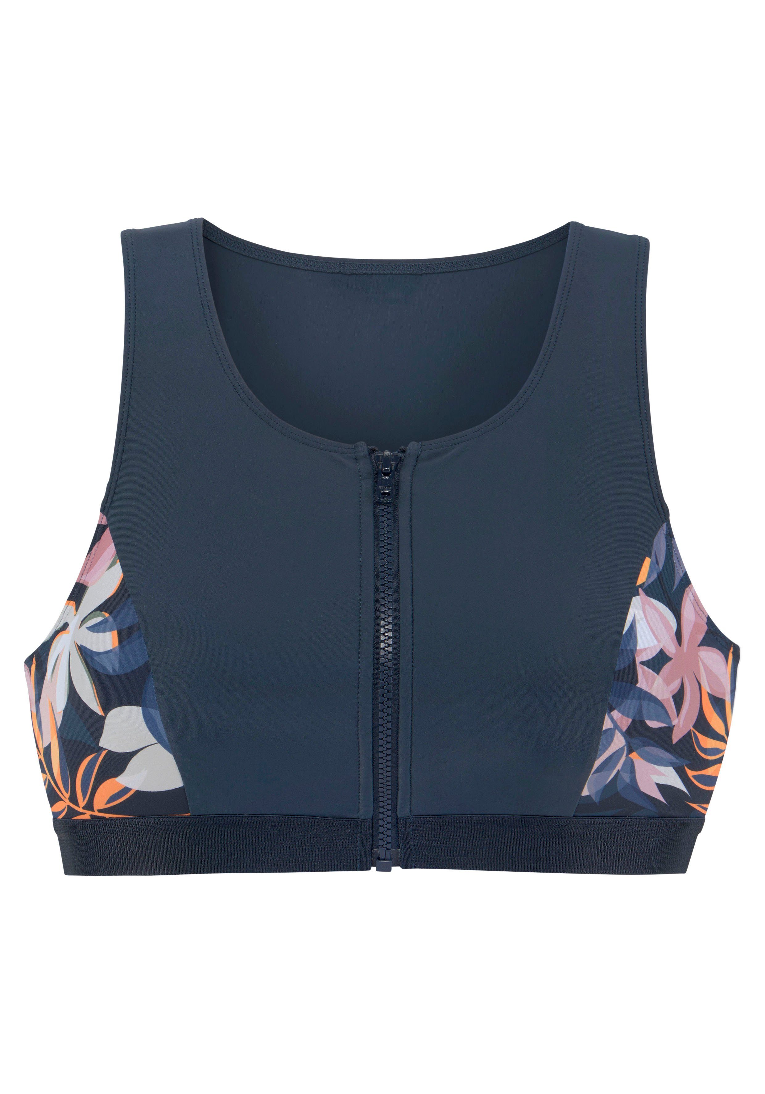 LASCANA ACTIVE Crop-Bikini-Top Wave, mit Reißverschluß günstig online kaufen