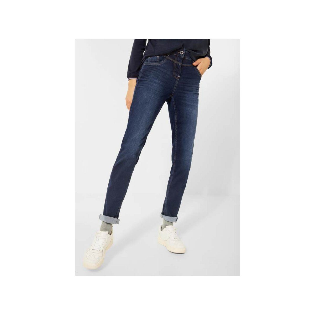 Cecil 5-Pocket-Jeans dunkel-blau (1-tlg) | Straight-Fit Jeans