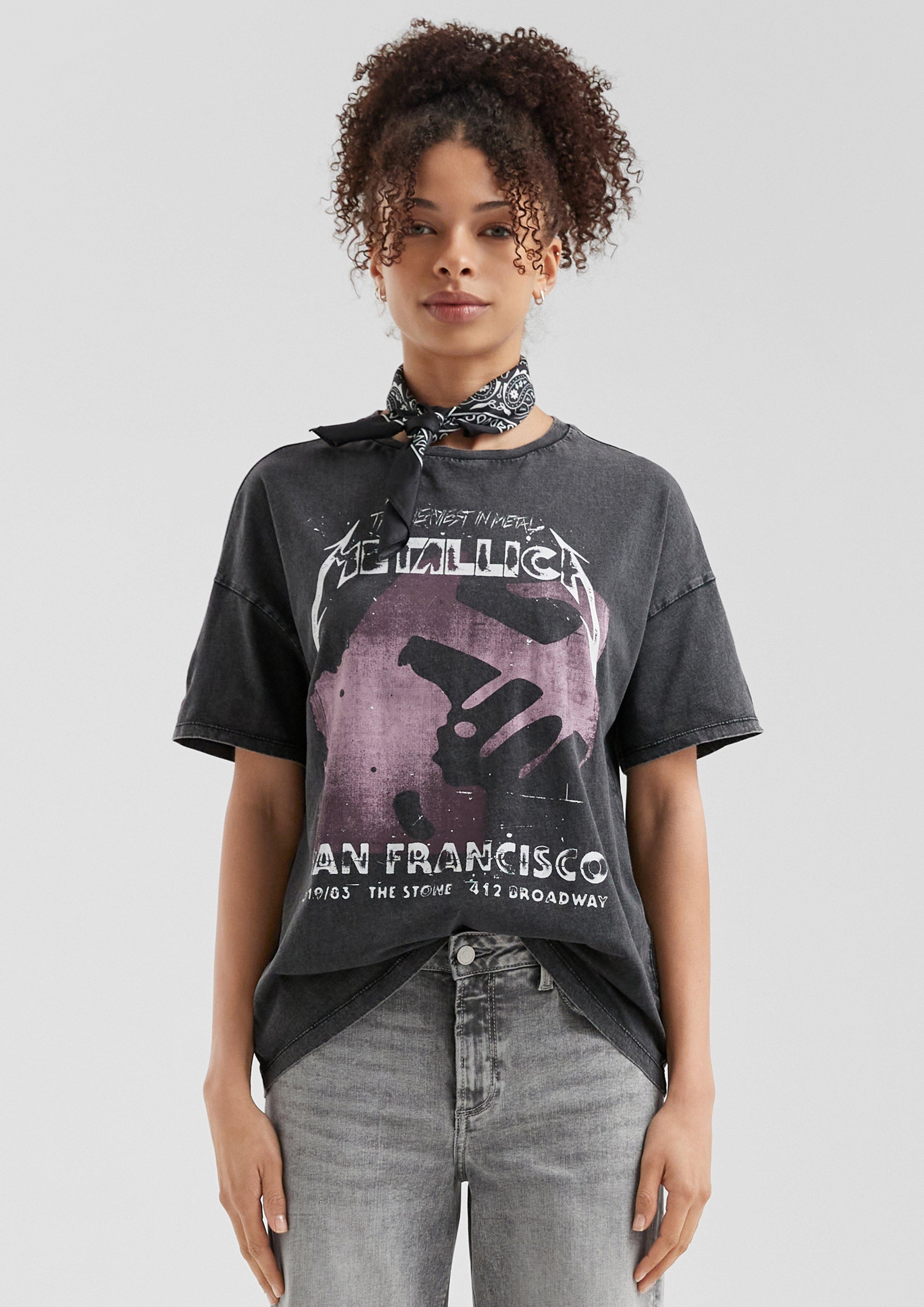 QS Kurzarmshirt Metallica® Band-Shirt mit Wascheffekt günstig online kaufen