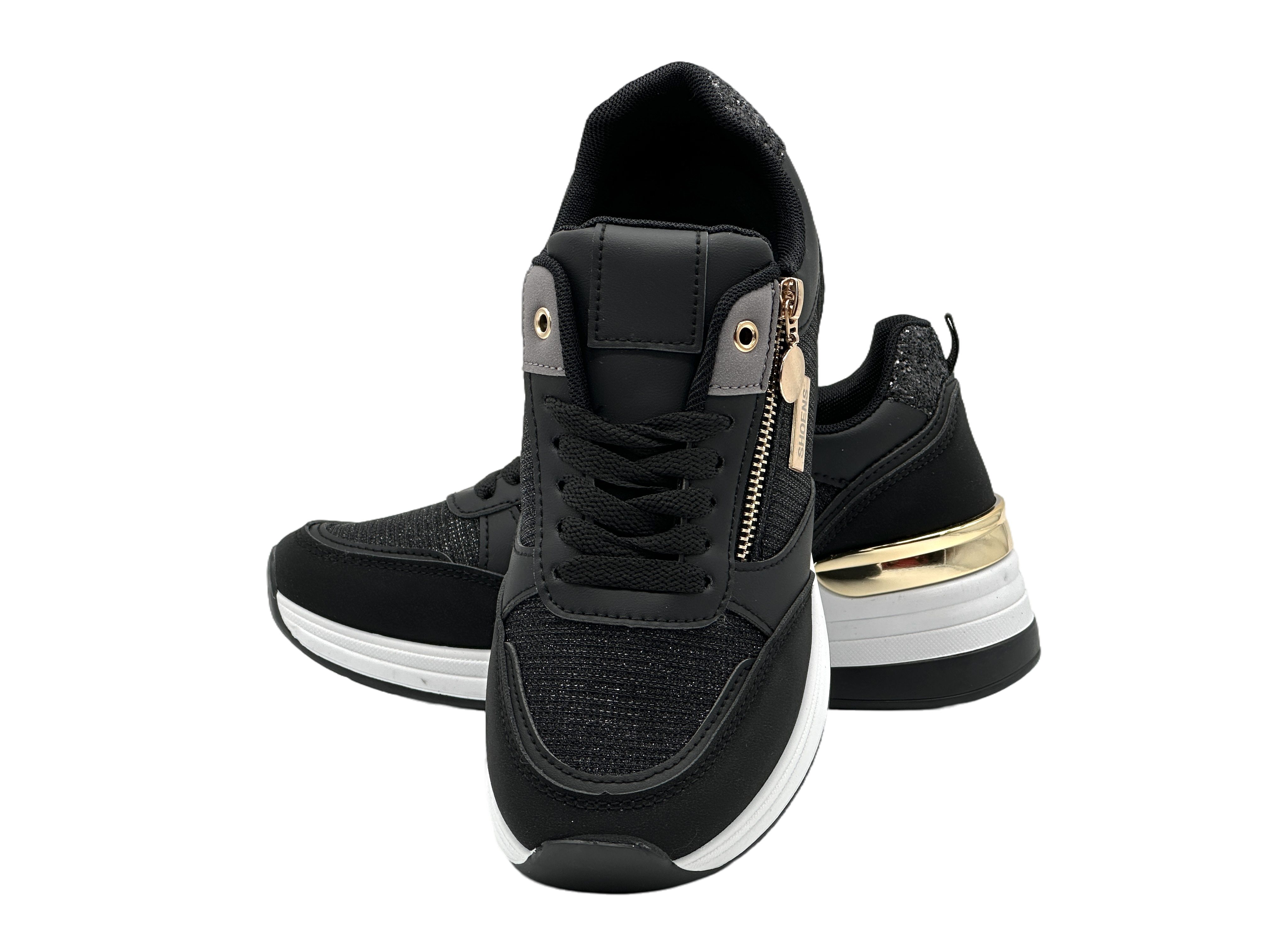 Nowaland Modische Damen Freizeitsneaker mit Zierdetails und Reißverschluss Sneaker Modisches Design, leichte Plateausohle und dekorative Details