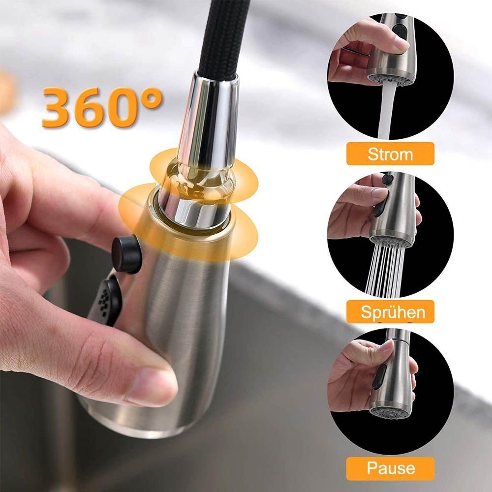 XERSEK Waschtischarmatur Hochdruck Wasserhahn Küche Ausziehbar, günstig online kaufen
