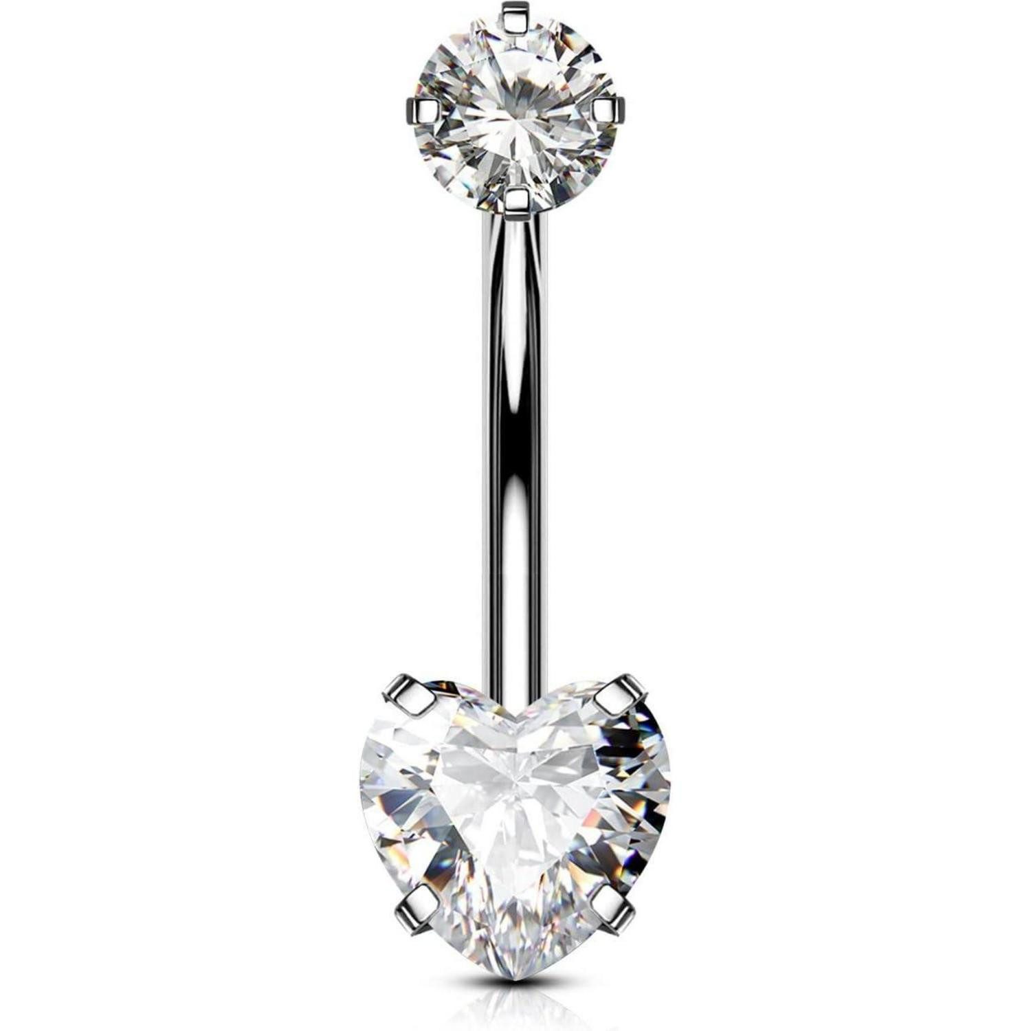 LuxusKollektion Bauchnabelpiercing Bauchnabelpiercing Titan 12mm 14G Zirkon günstig online kaufen