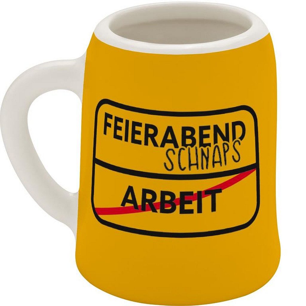 Sheepworld Schnapsglas Schnapskrug Schnapsglas Stamper Keramik Sheepworld FEIERABEND 73849, Material: Keramik