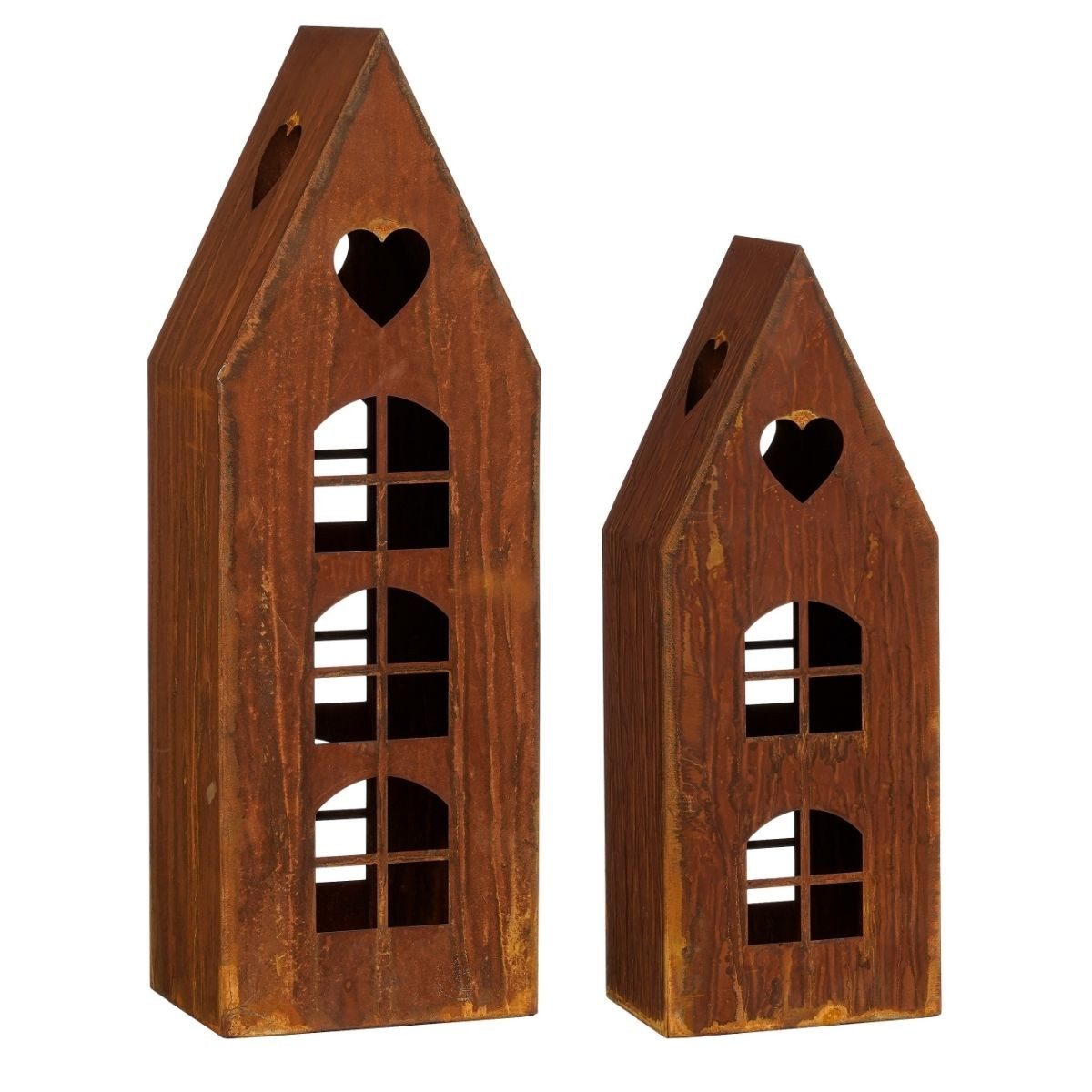 Mica Decorations Laterne Mica Decorations Laternenset Haus Rost Set von 2