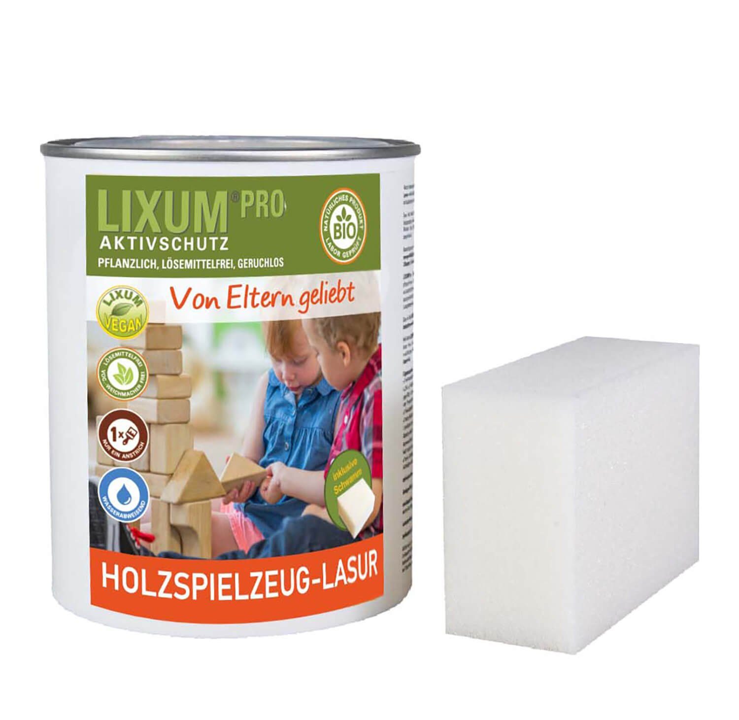 LIXUM Holzschutzlasur LIXUM PRO 100% biologische & natürliche Holzspielzeug Lasur