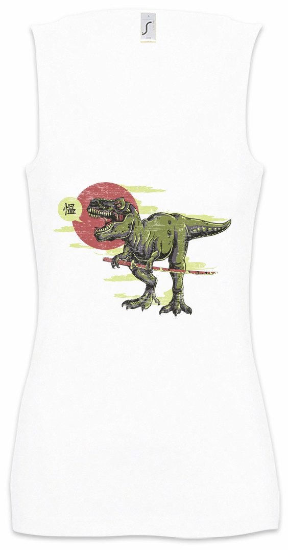Tanktop Tyrannosaurus Samurai Ärmelloses Damen T-Shirt Dinosaurier Dino