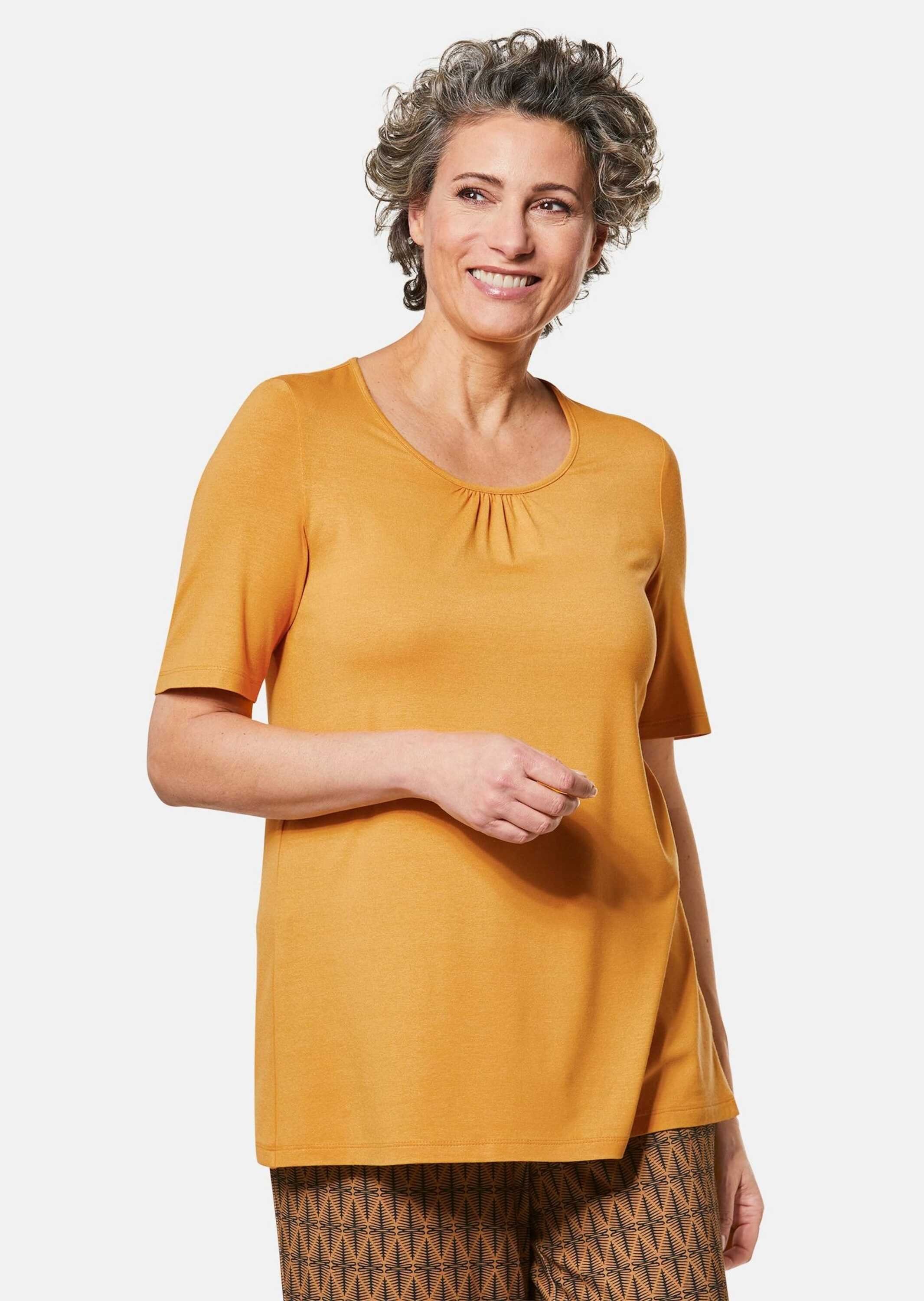 T-Shirt Zeitloses Shirt mit modernem Raffdetail