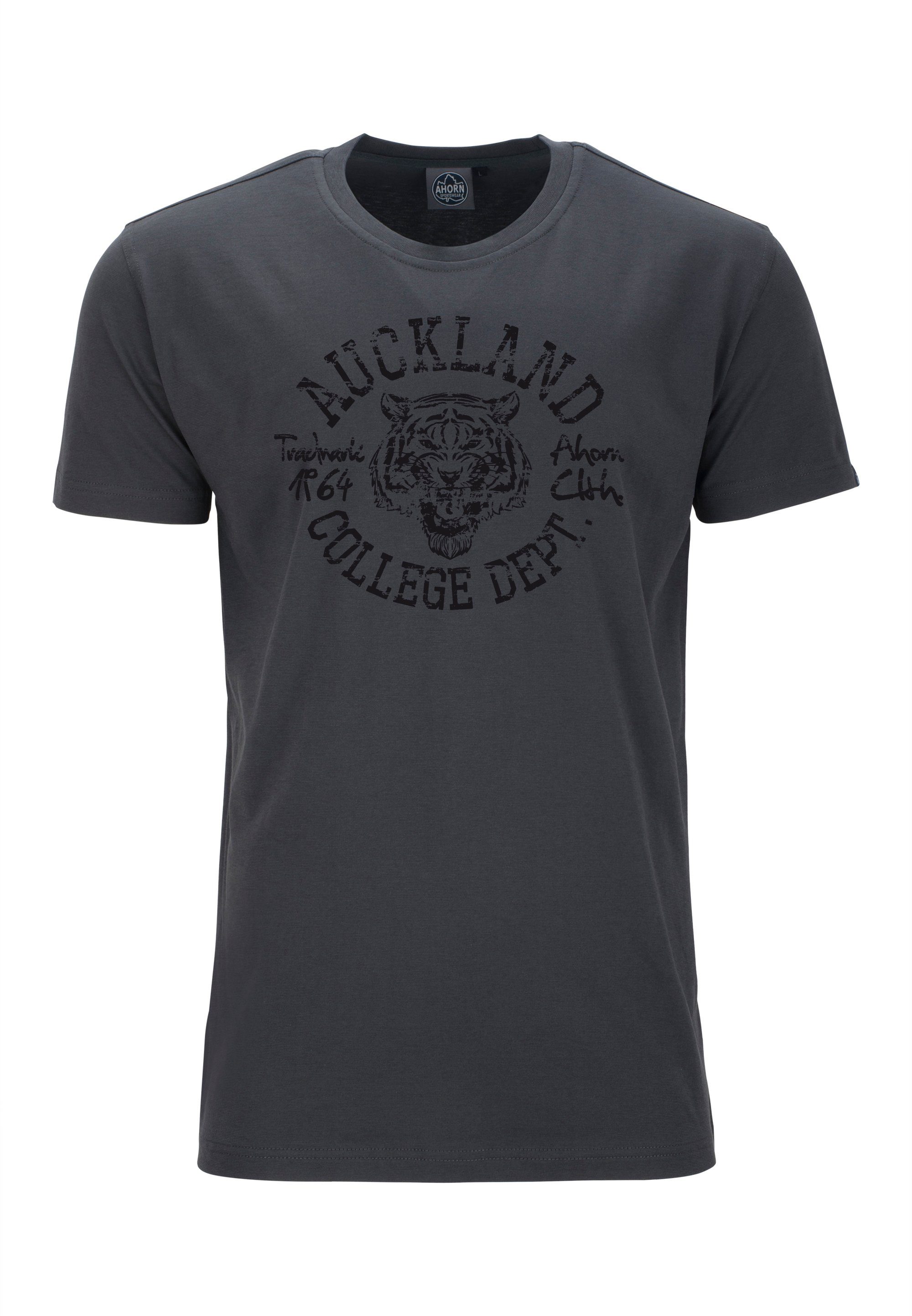 AHORN SPORTSWEAR T-Shirt AUCKLAND modischem Print mit grau TIGER_BLACK