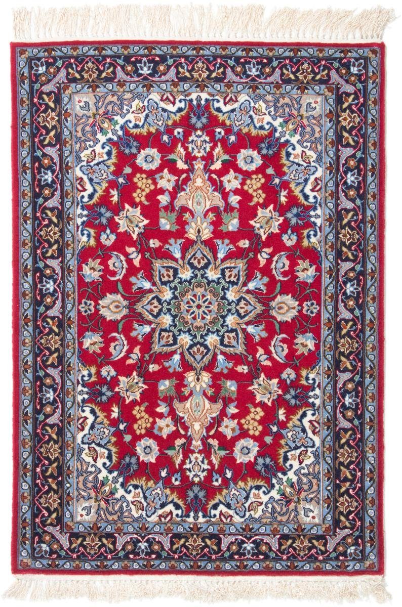 Orientteppich Isfahan Seidenkette 69x101 Handgeknüpfter Orientteppich, Nain Trading, rechteckig, Höhe: 6 mm
