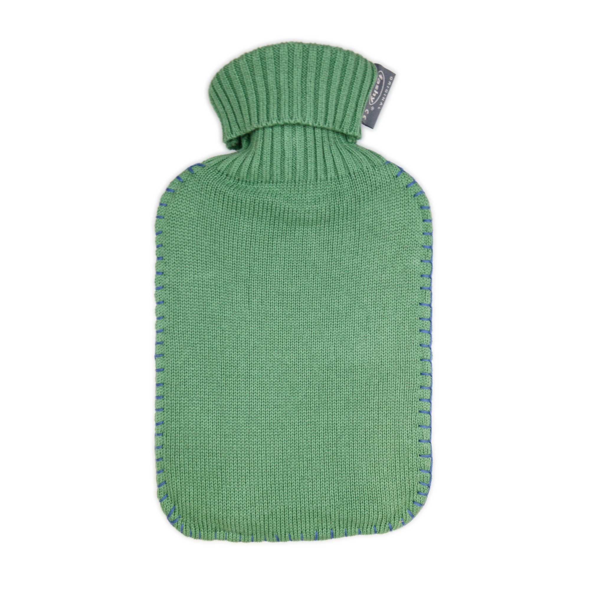 Fashy Wärmflasche Fashy Wärmflasche 2L mit Rollkragen-Strickbezug und Schlingennaht grün