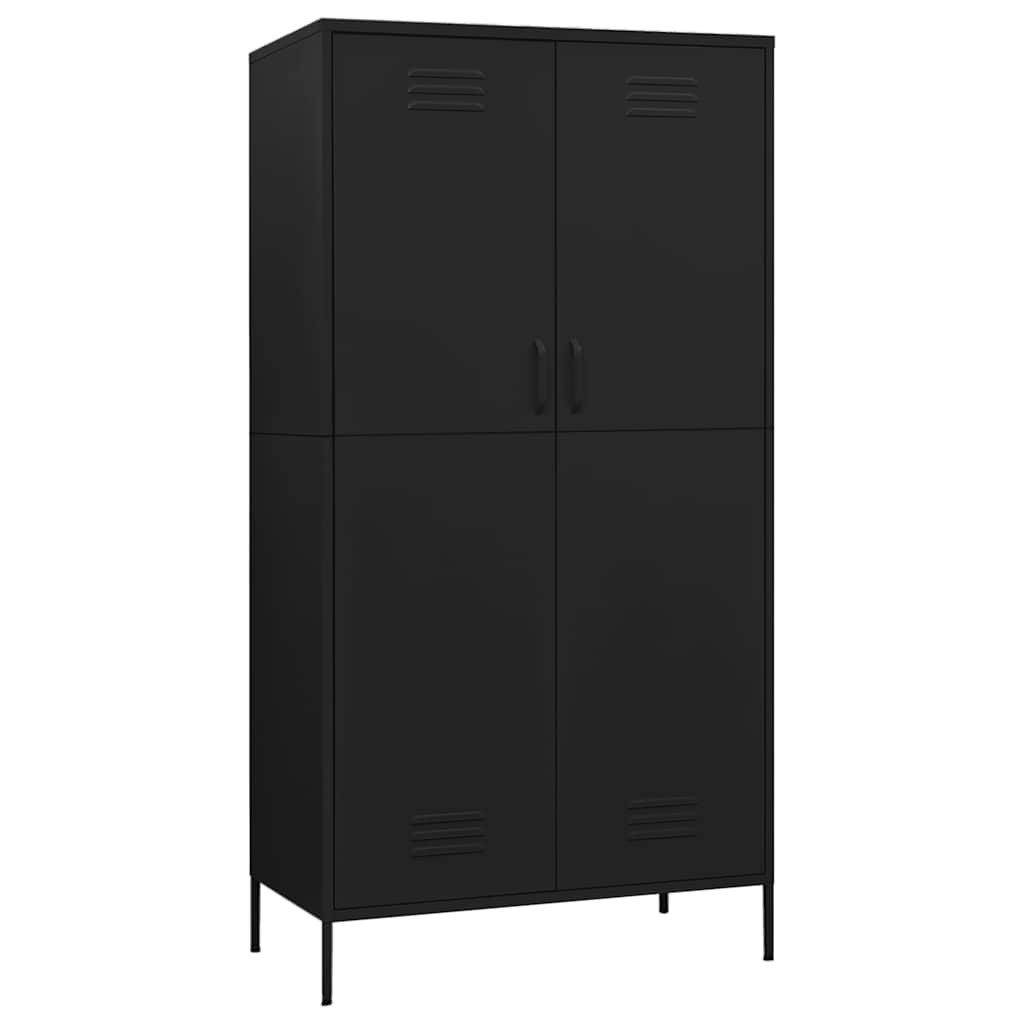 furnicato Kleiderschrank Schwarzer Mehrzweck-aus Stahl 90 x 50 x 180 cm (1-St)