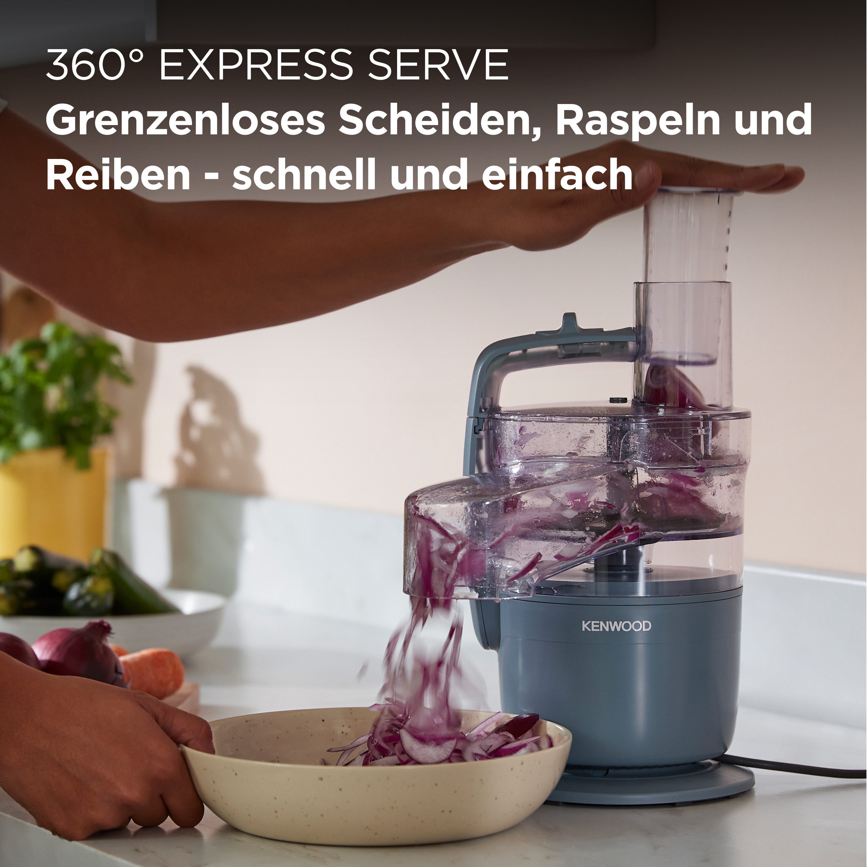 KENWOOD Küchenmaschine FDP23.140GY - Multipro Go, Express-Serve, 1,3 l Behälter, 900W, Blau, 900 W, 0,7 l Schüssel, Kompakt-Küchenmaschine zum Schneiden, Reiben – Bild 4 von 5