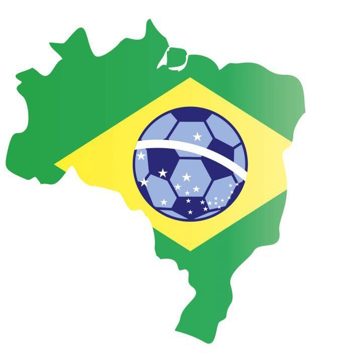 (1 mit Karte Brasilien Fußball St) Wandtattoo Wall-Art