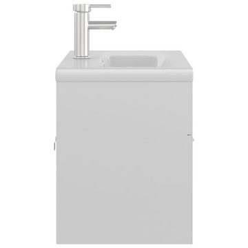 vidaXL Waschtisch Waschbeckenunterschrank Einbaubecken Hochglanz-Weiß Spanplatte 90 cm