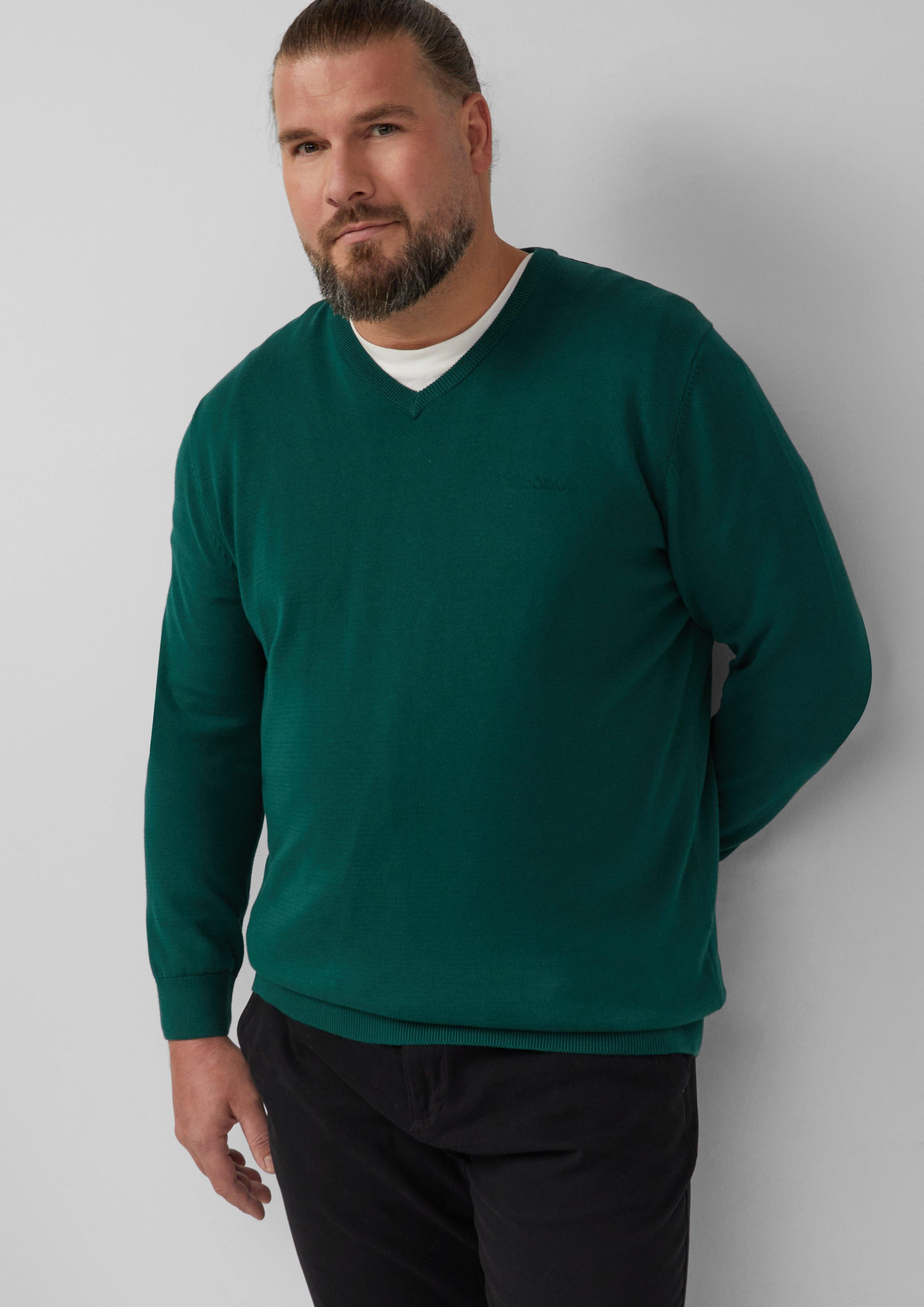 s.Oliver Strickpullover Strickpullover mit Logo-Stickerei günstig online kaufen