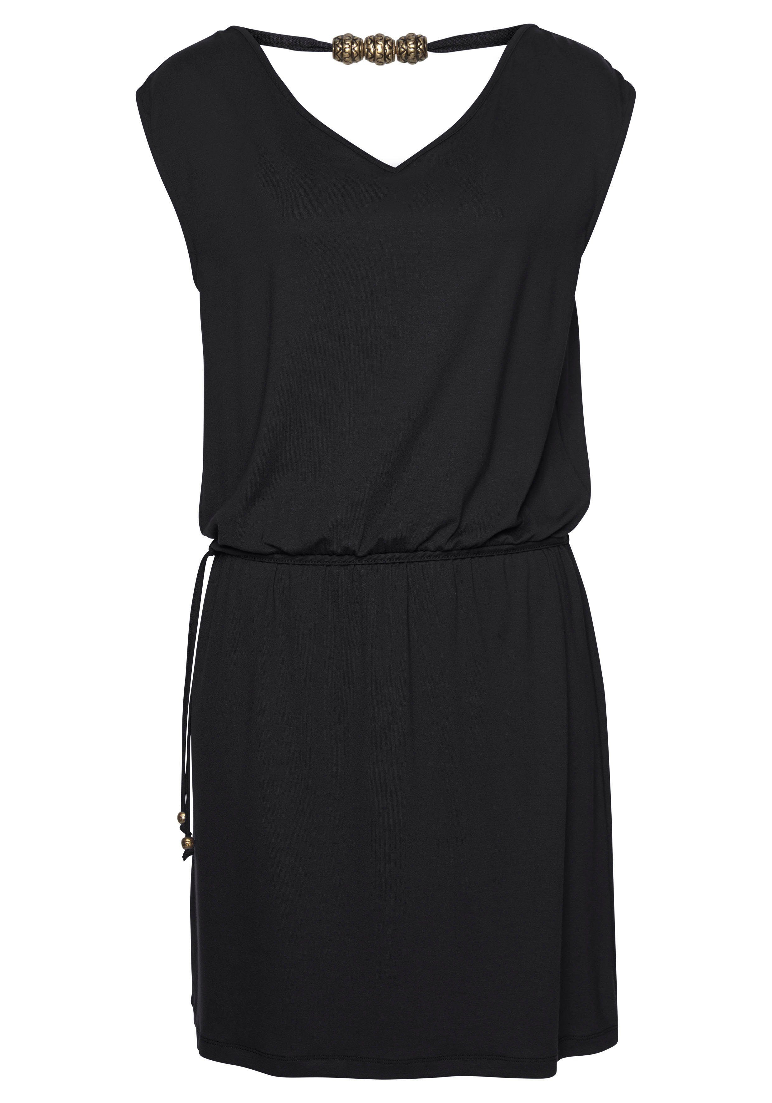 LASCANA Jerseykleid mit Zierband am Rücken, kurzes Sommerkleid, Strandkleid, Basic. € 39,99