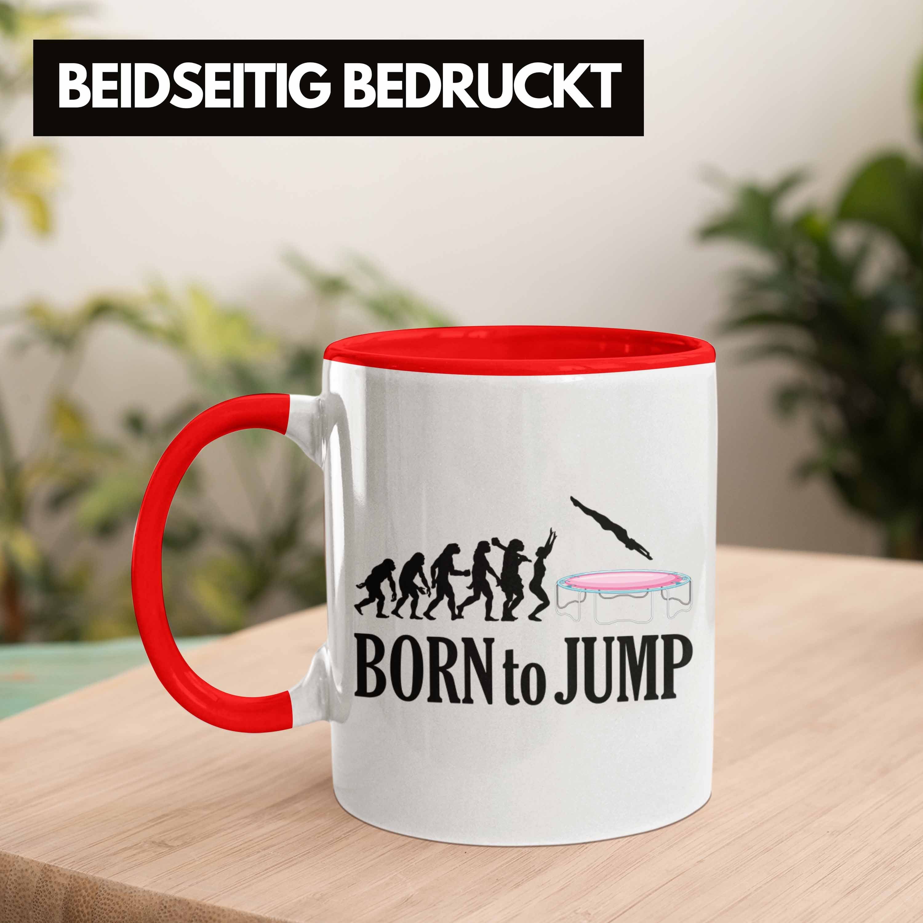 Trendation Tasse Tasse Geschenk To Trampolin Jump Rot Born Mädchen Frauen Fitness