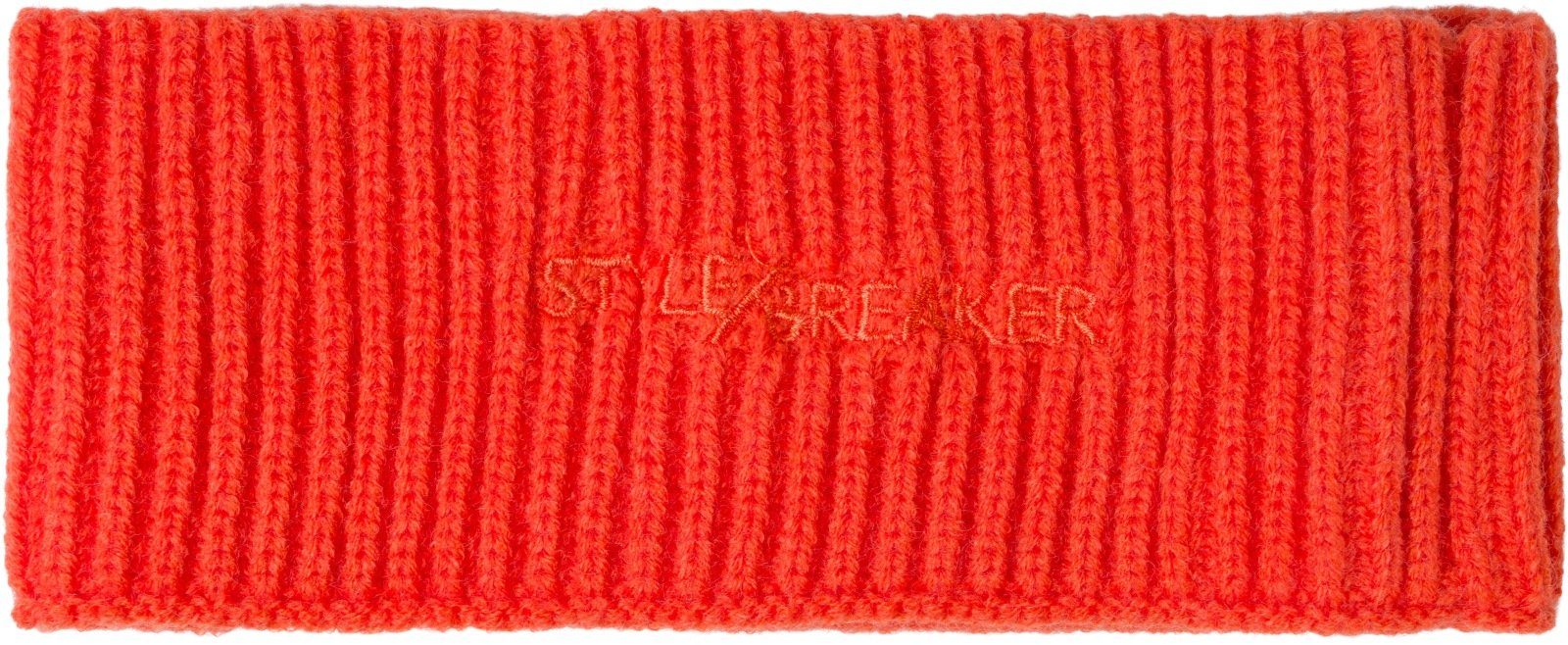 Stirnband Stirnband Orange Rippenmuster Strick styleBREAKER (1-St)