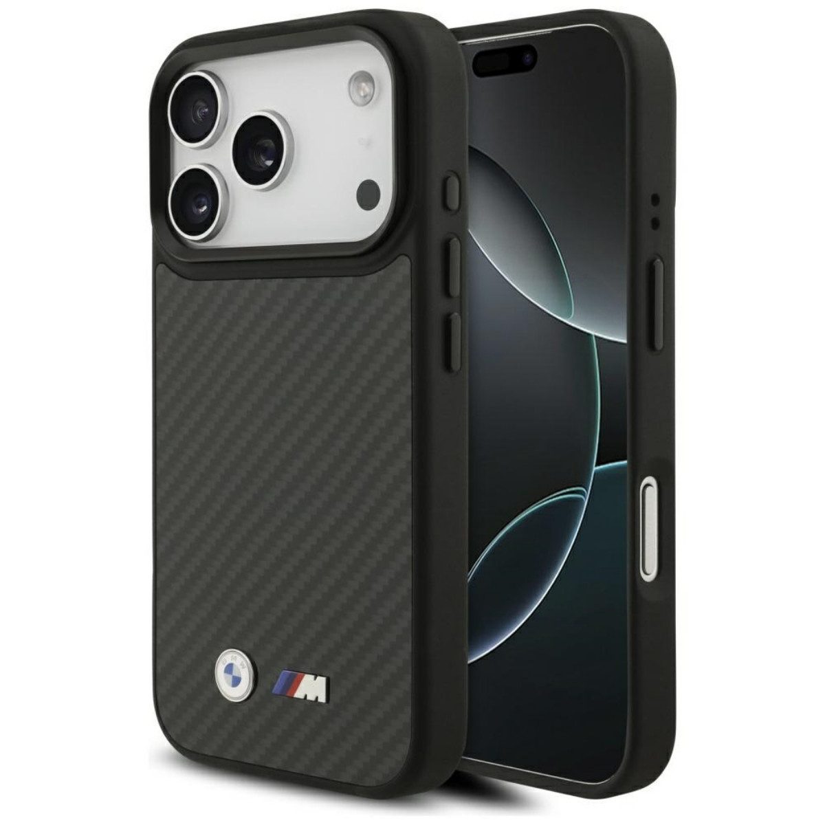 BMW Handyhülle Kevlar Matt Case mit Magnetfunktion Kompatibel mit iPhone 17 Pro 6,3, Matte Kevlar Optik mit integrierter Magnetfunktion für Alltag