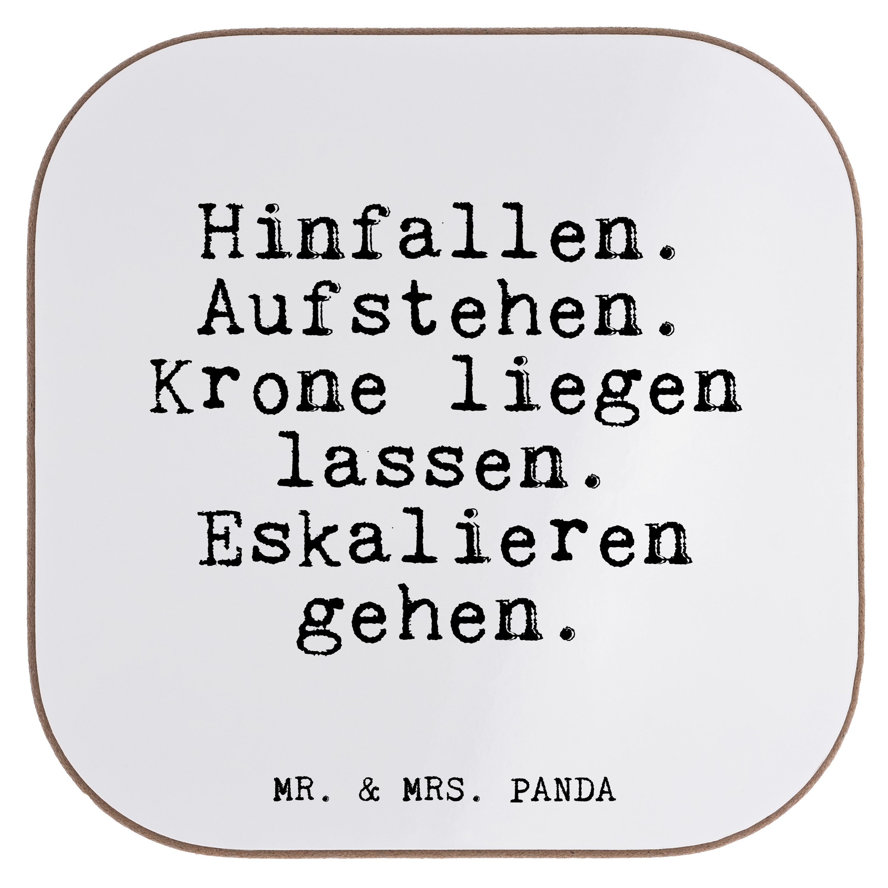1-tlg. Mr. Geschenk, - Mrs. Aufstehen. & Prinzessin, Krone Weiß Panda - Hinfallen. liegen... Getränkeuntersetzer