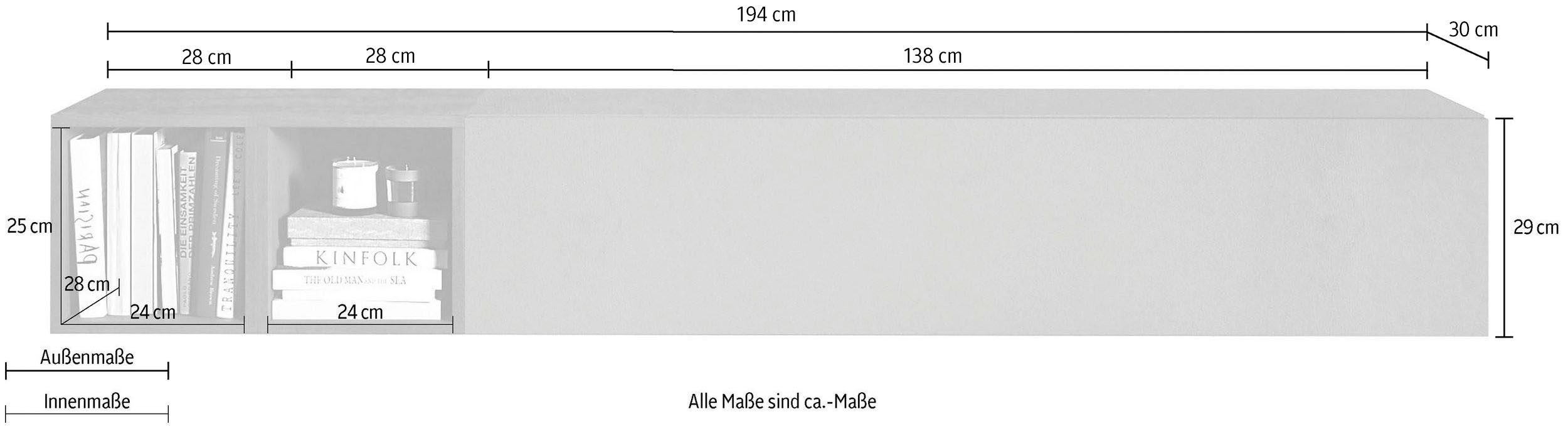 INOSIGN Wohnwand Infinity, 2tlg. Breite 194 cm, Höhe variabel, Wohnwand, (S günstig online kaufen