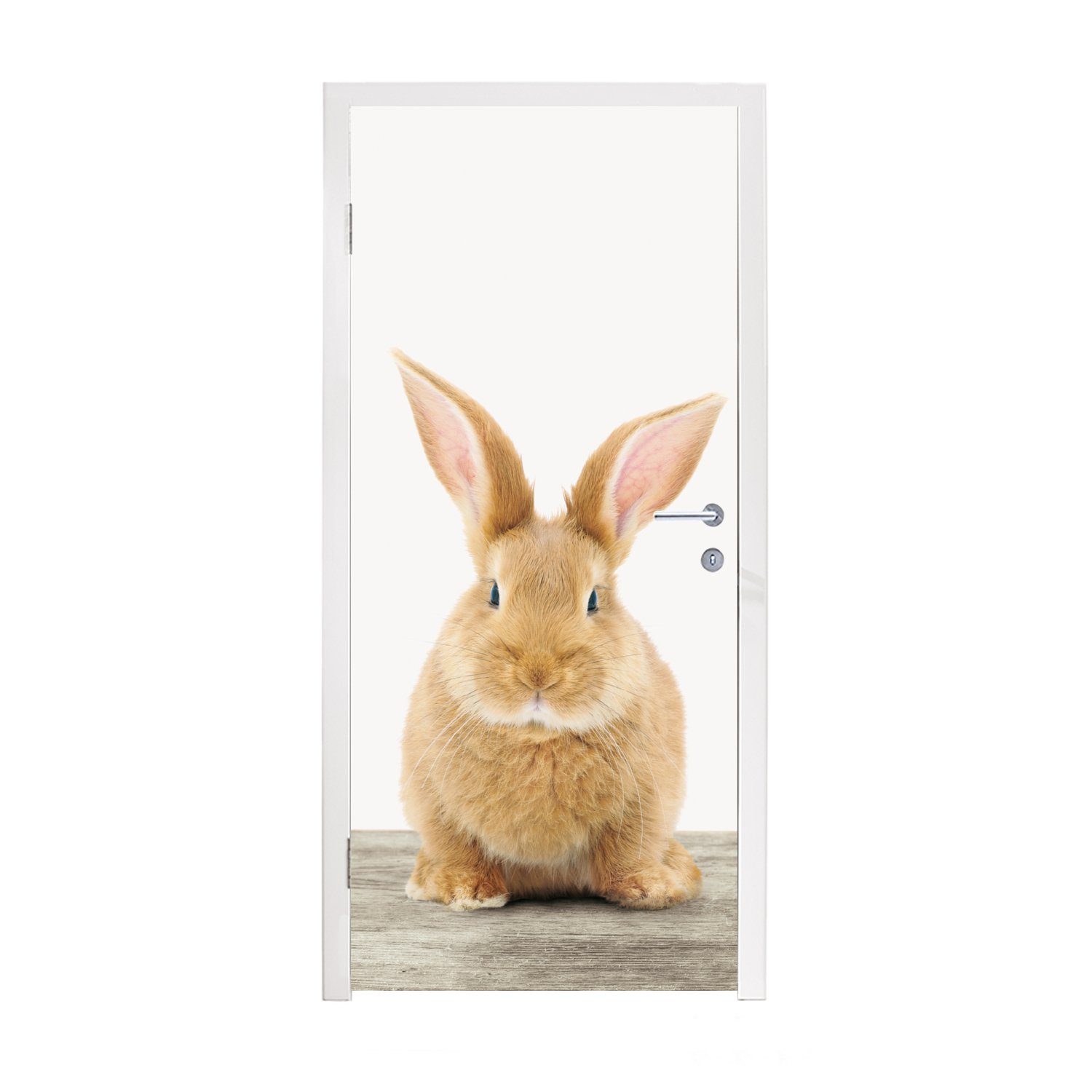 MuchoWow Türtapete Kaninchen - Babykaninchen - Tiere - Kinder - Mädchen - Jungen, Matt, bedruckt, (1 St), Fototapete für Tür, Türaufkleber, 75x205 cm