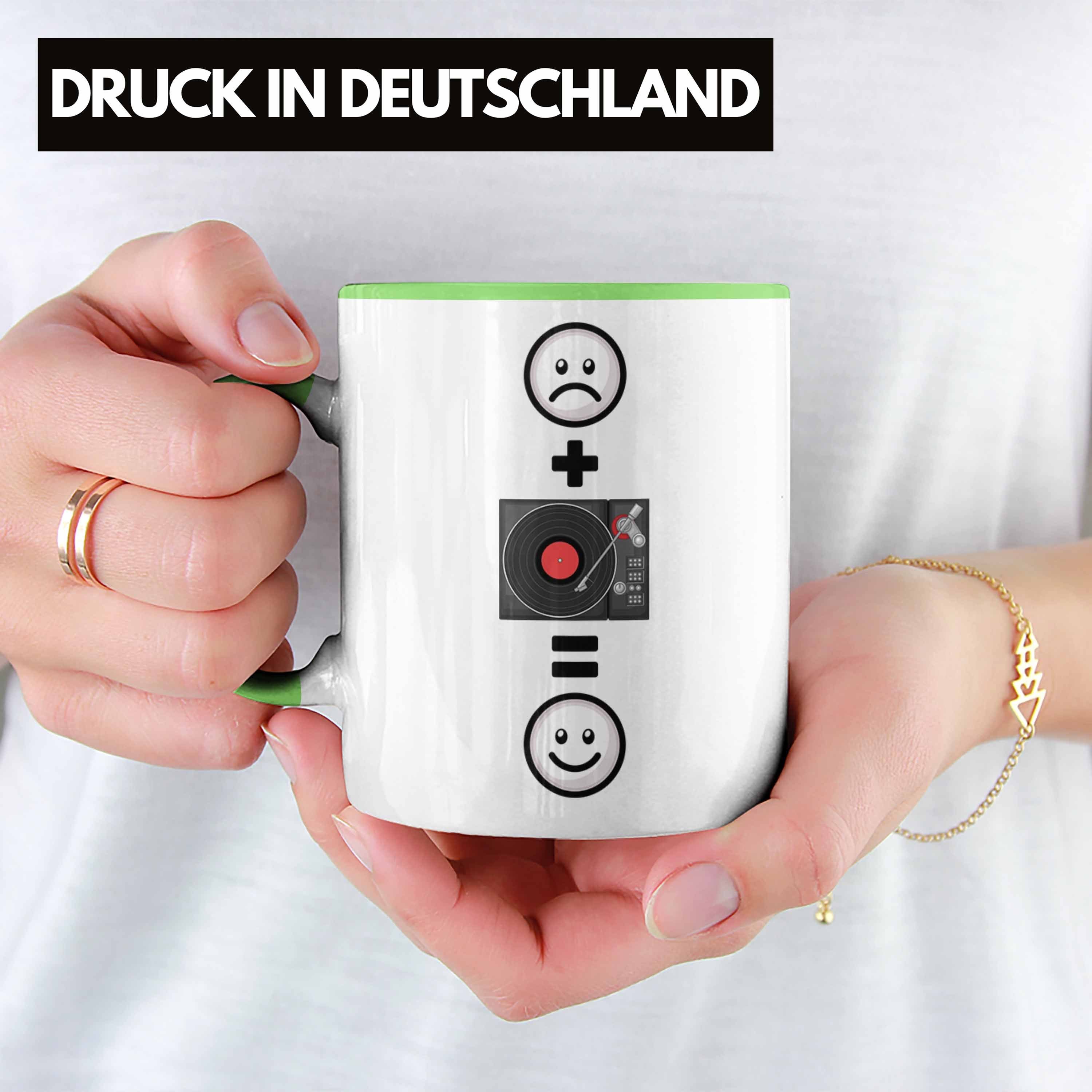 Grün Schallplattenspieler :(Sc Trendation Fans Geschenk DJ Tasse für Schallplatten Tasse