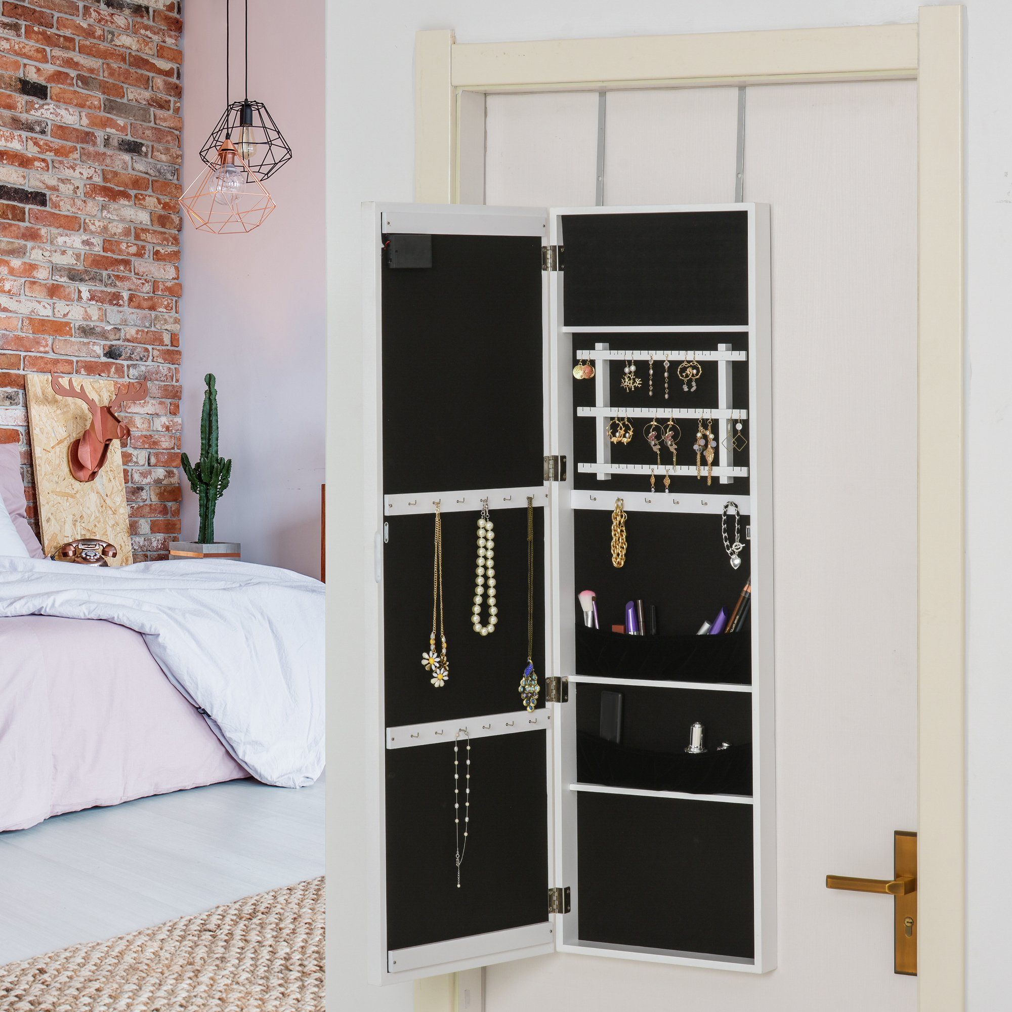 HOMCOM Schmuckschrank LED Aufhängbarer 2 in günstig online kaufen