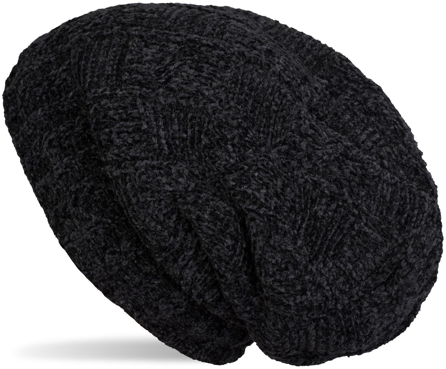 styleBREAKER Strickmütze Chenille Beanie Mütze mit Flecht Muster (1-St) günstig online kaufen